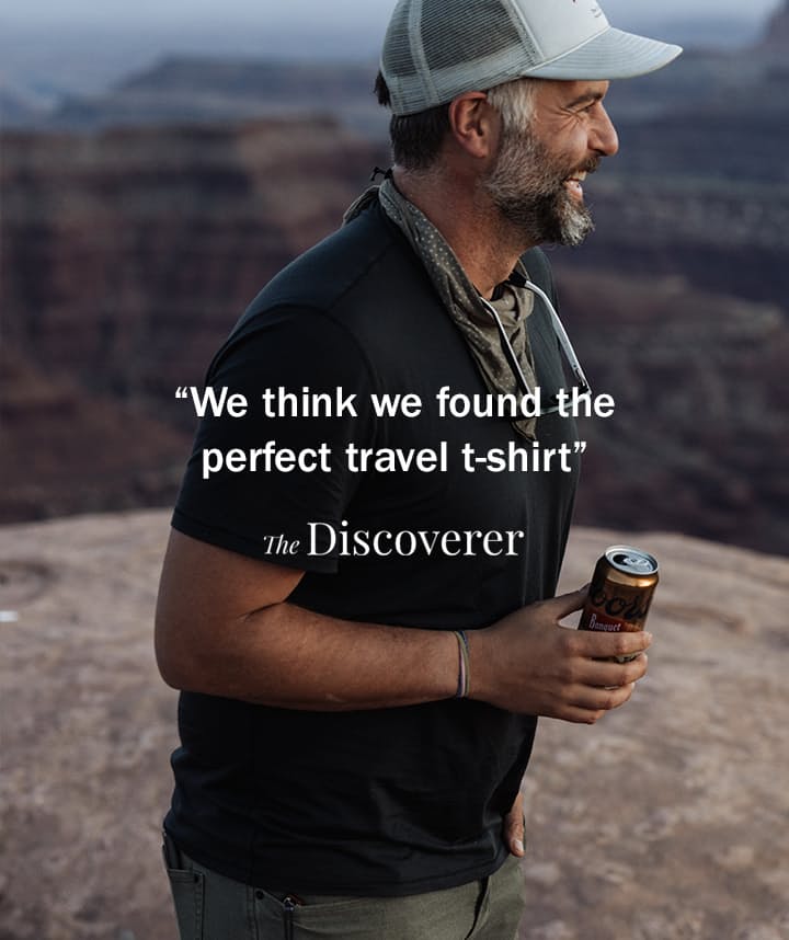 72 Hour Merino Tee The Discoverer Quote