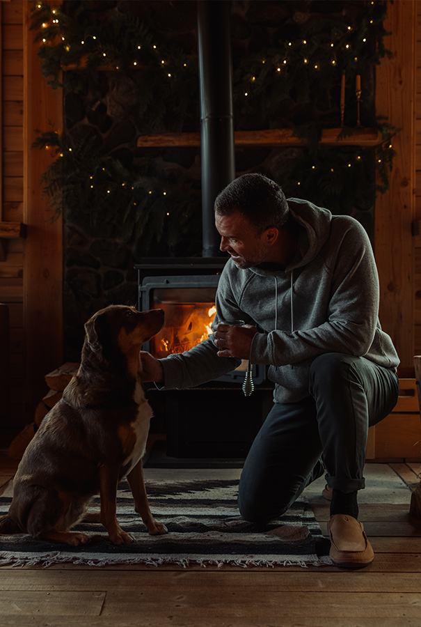 An aerial view of a field. A road runs through the upper right corner.