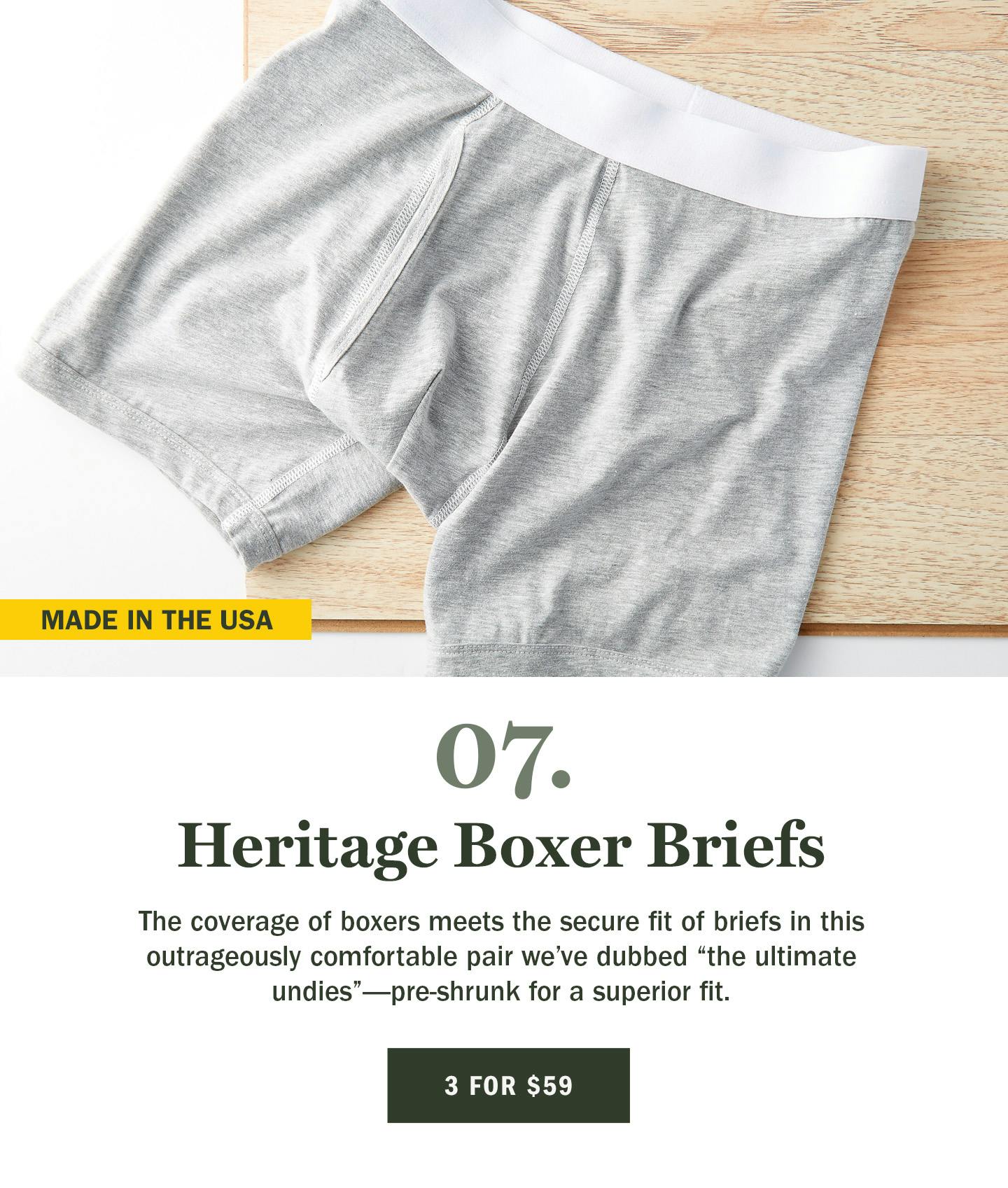 Flint and Tinder Heritage Boxer Briefs - Heather Grey, Underwear