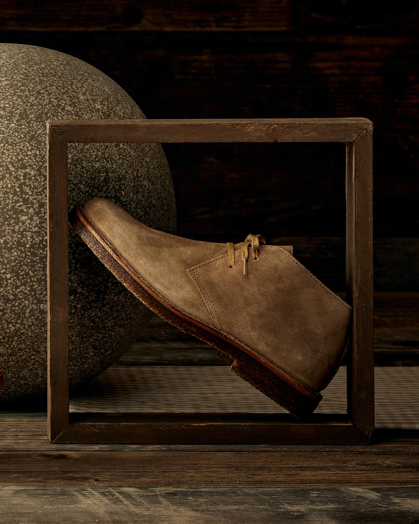 Artistic image of shoes with abstract objects