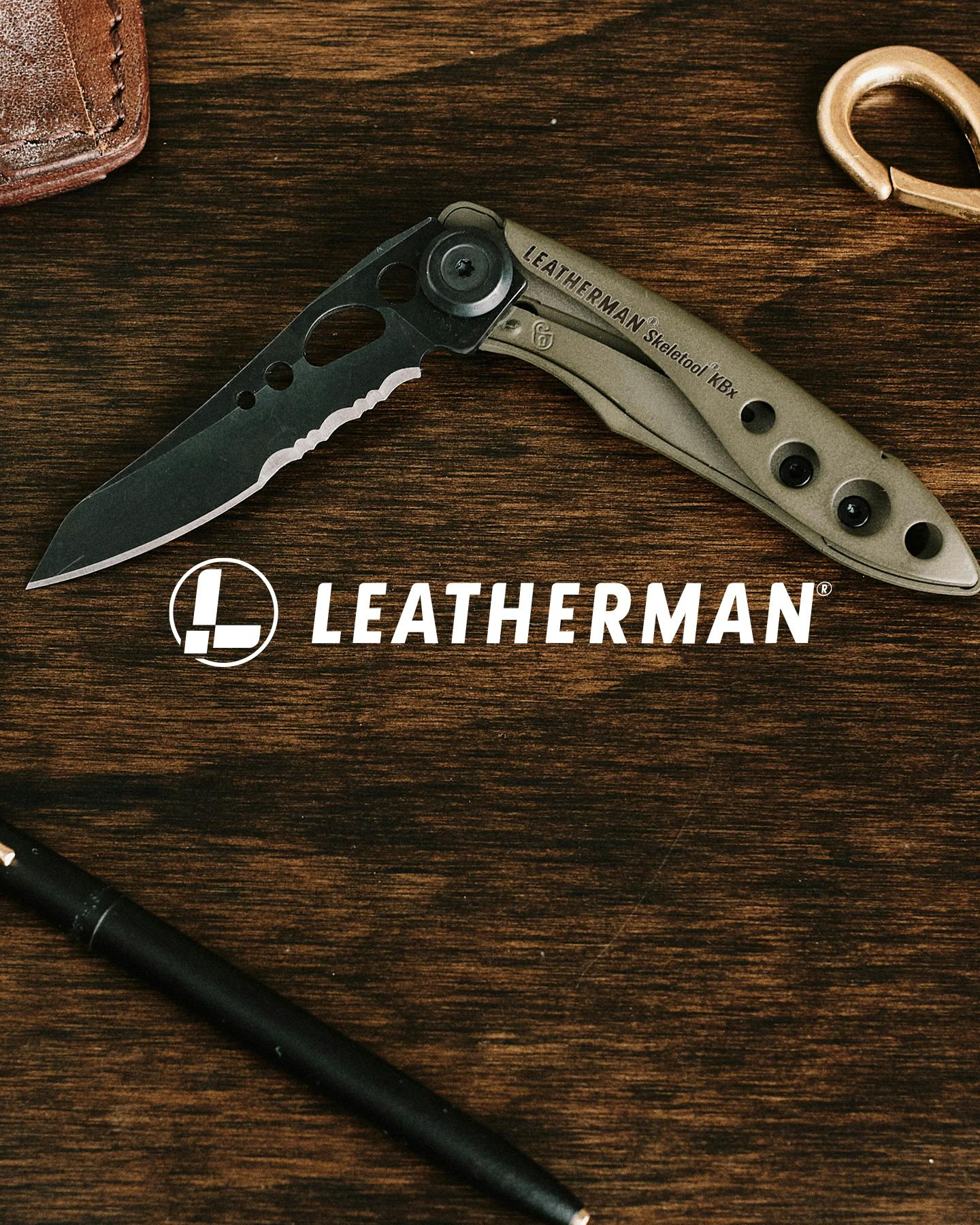 man holding leatherman knife 
