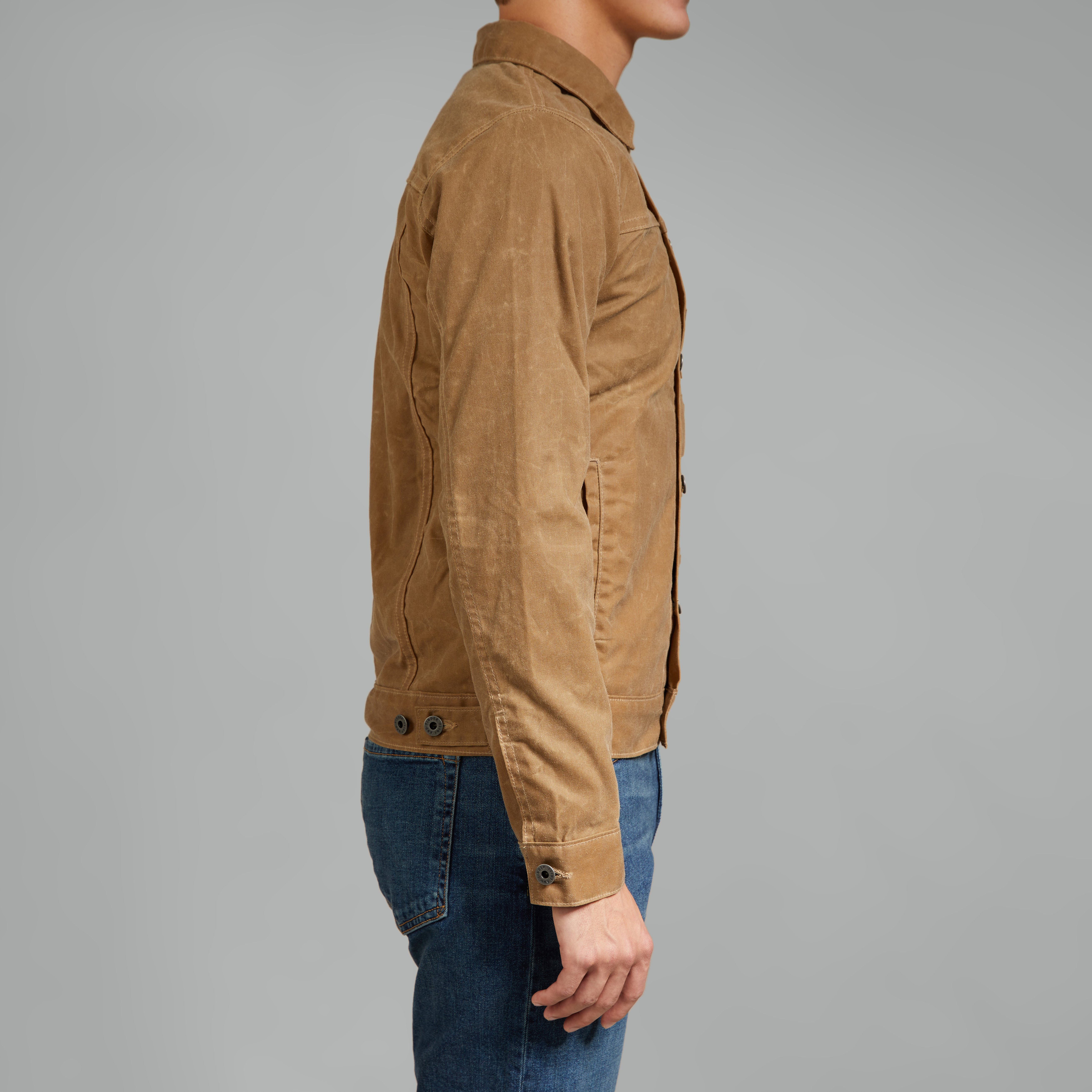 Flint and Tinder Wool-Lined Waxed Trucker Jacket - Field Tan