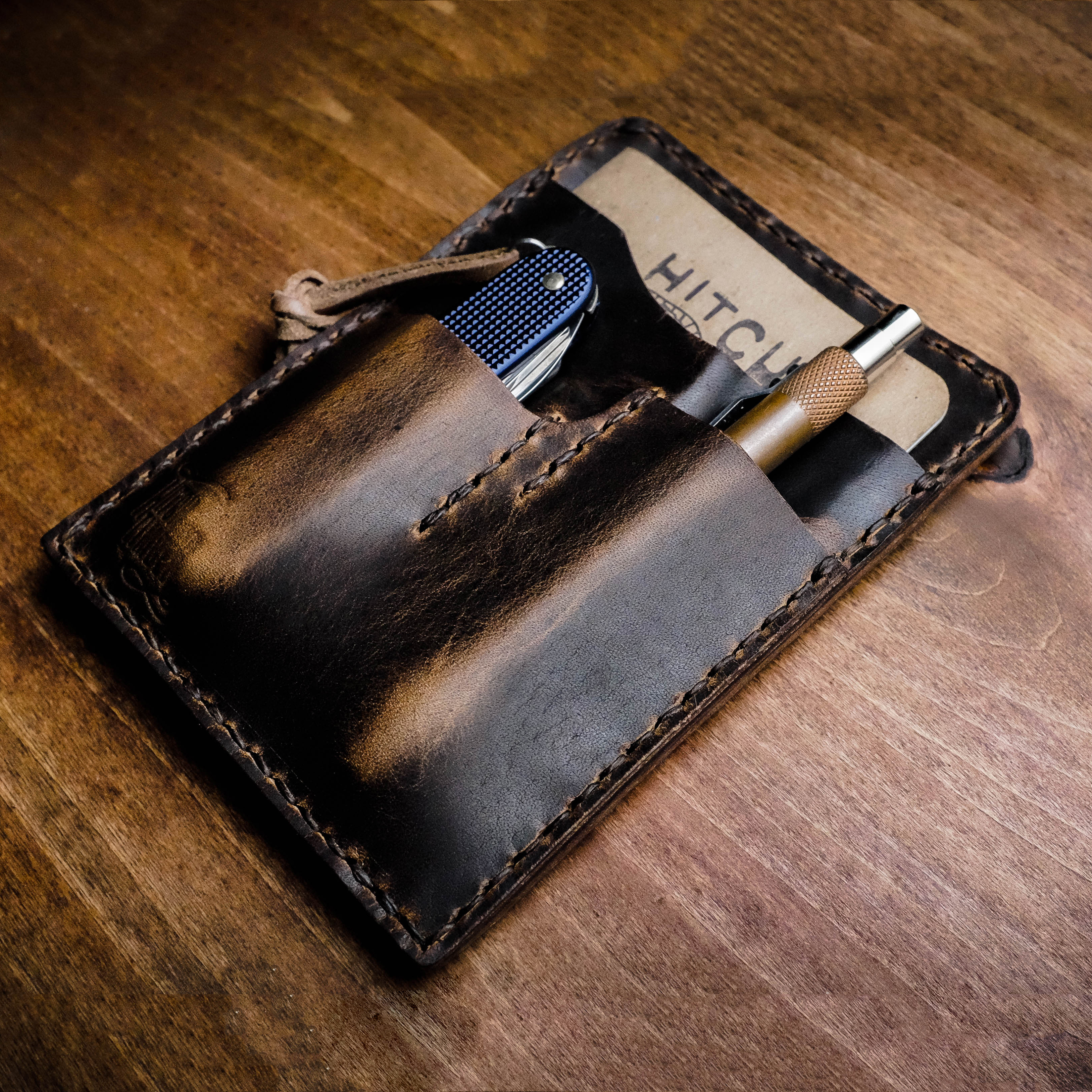 Hitch & Timber Notes Caddy 2.0 + Wallet Brown Nut Minimalist