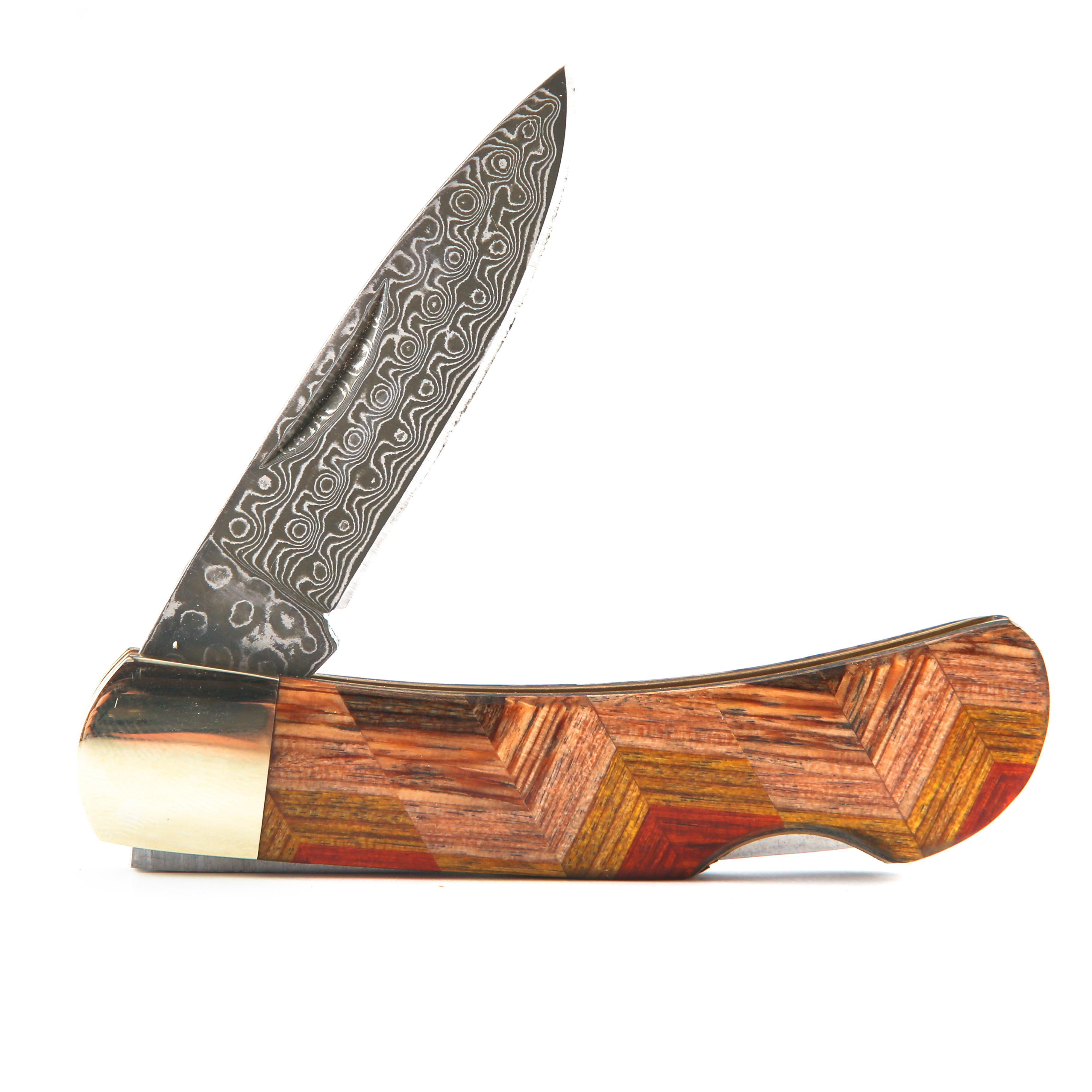 Santa Fe Stoneworks 3" Damascus Kaleidoscope Natural Wood + Zig/Zag Natural Wood + Zig/Zag