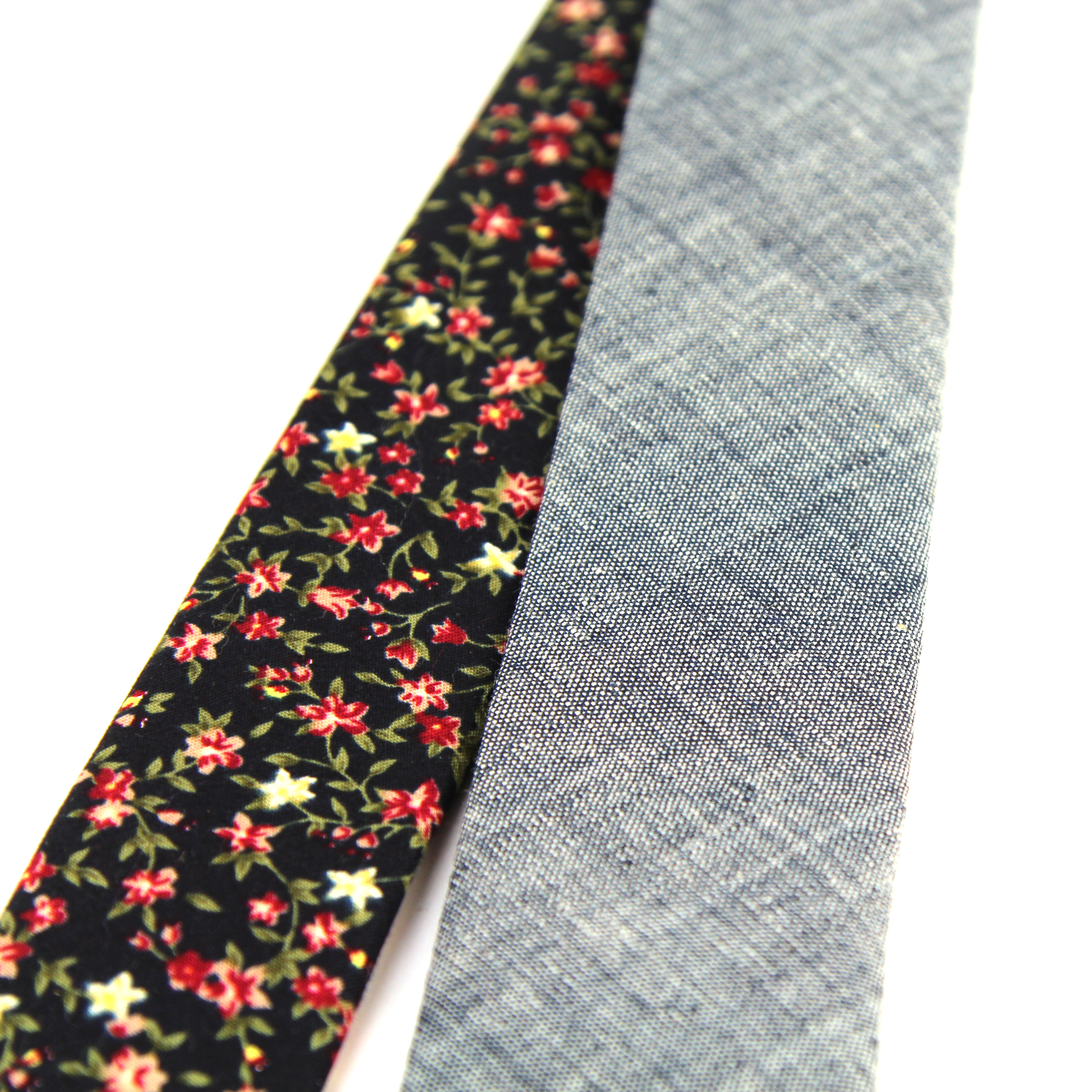 General Knot & Co Light Indigo + Floral Skinny Tie