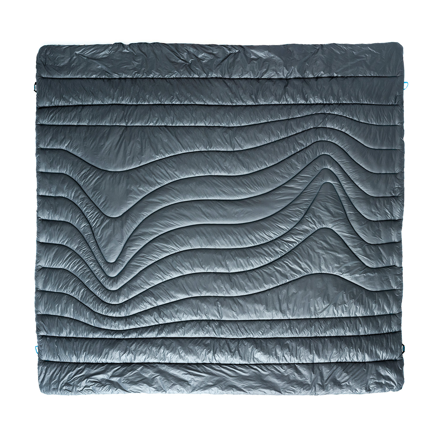 Rumpl Queen Puffy Blanket Charcoal/Cyan Blankets Huckberry