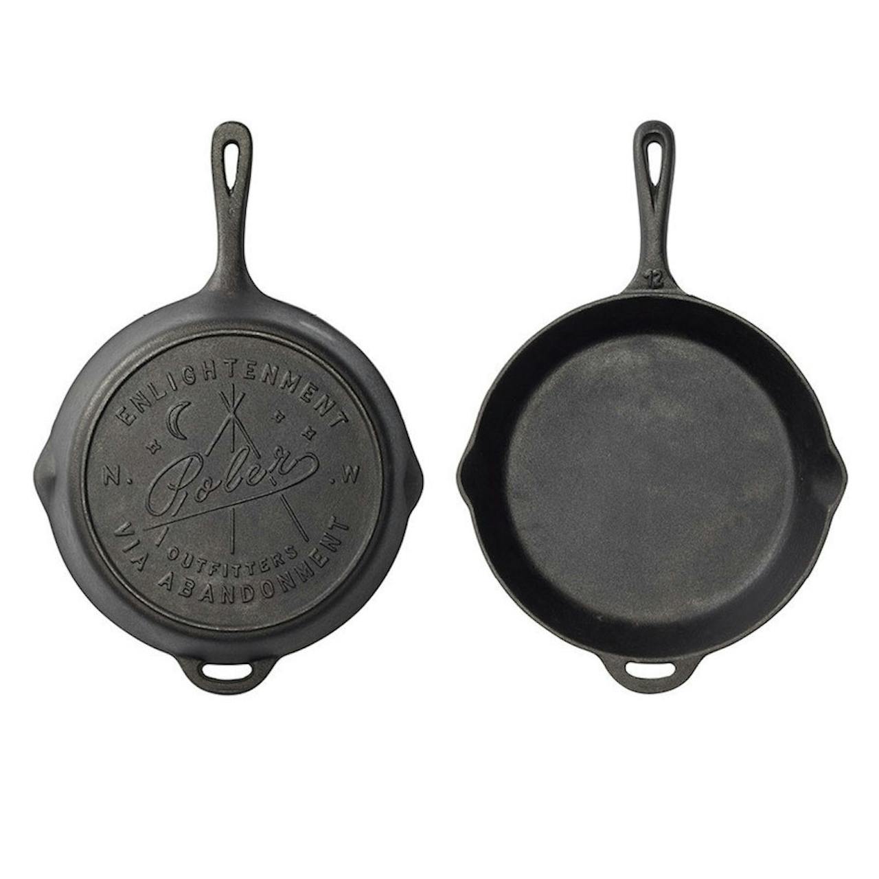 BORDSTRACT Cast Iron Round Skillet, Uniform Heating Nonstick Frying Pan,  Oven Proof Skillet with Deer Scene for Oven Stove Grill(25cm Diameter)
