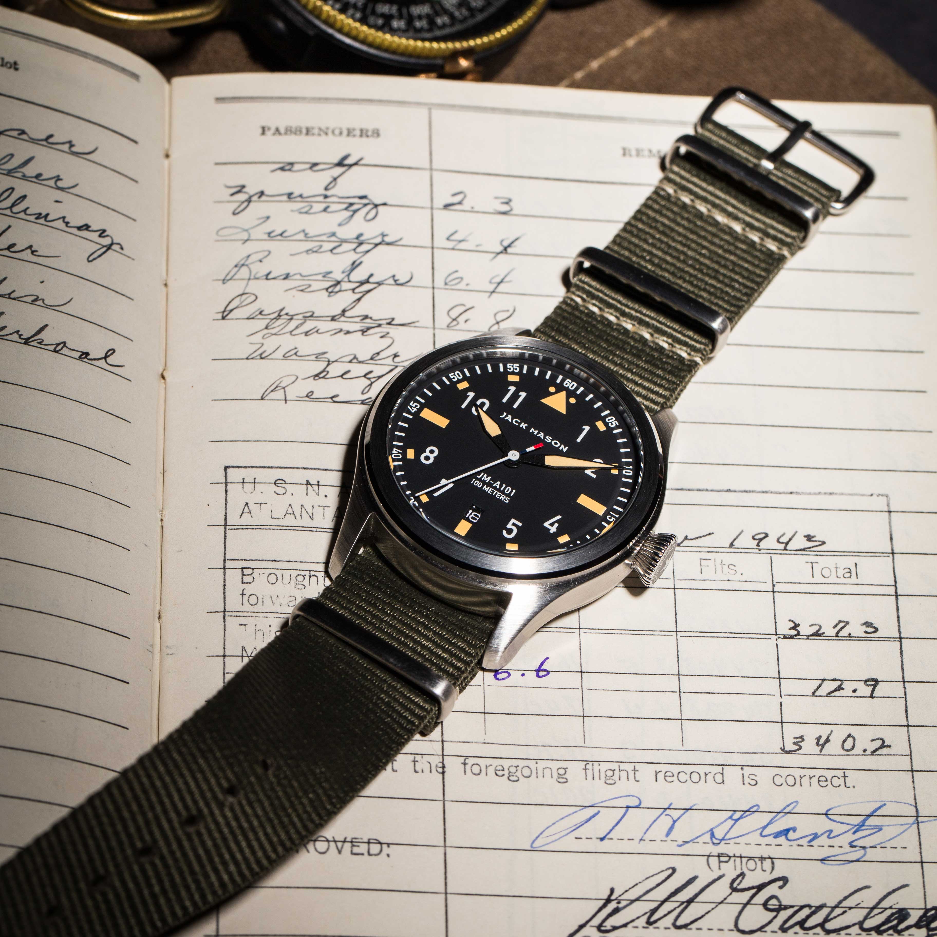 Jack Mason Aviator 3-hand Stainless Black Olive undefined