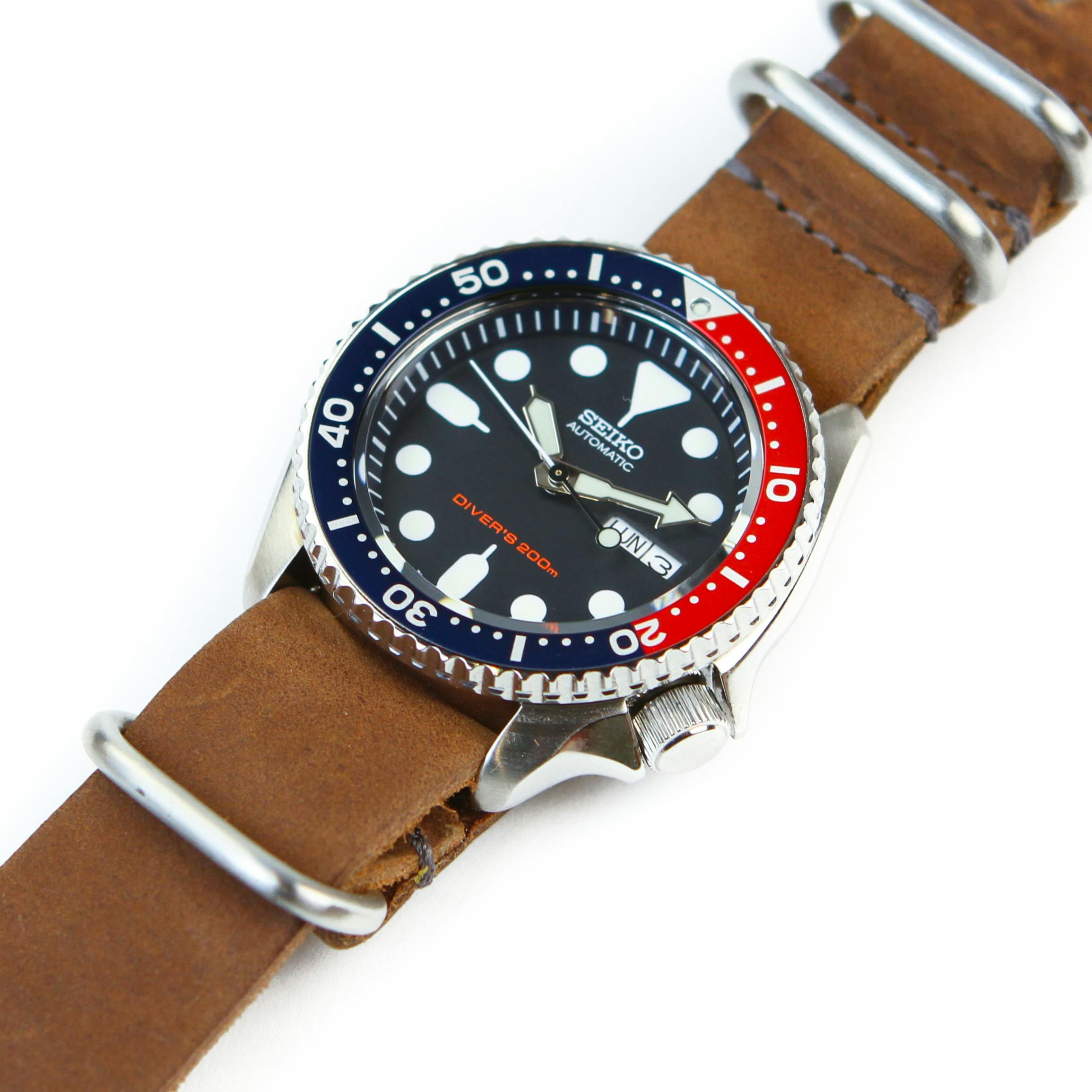Huckberry Seiko Dive Watch - Red/ Blue/ Brown | Watches | Huckberry