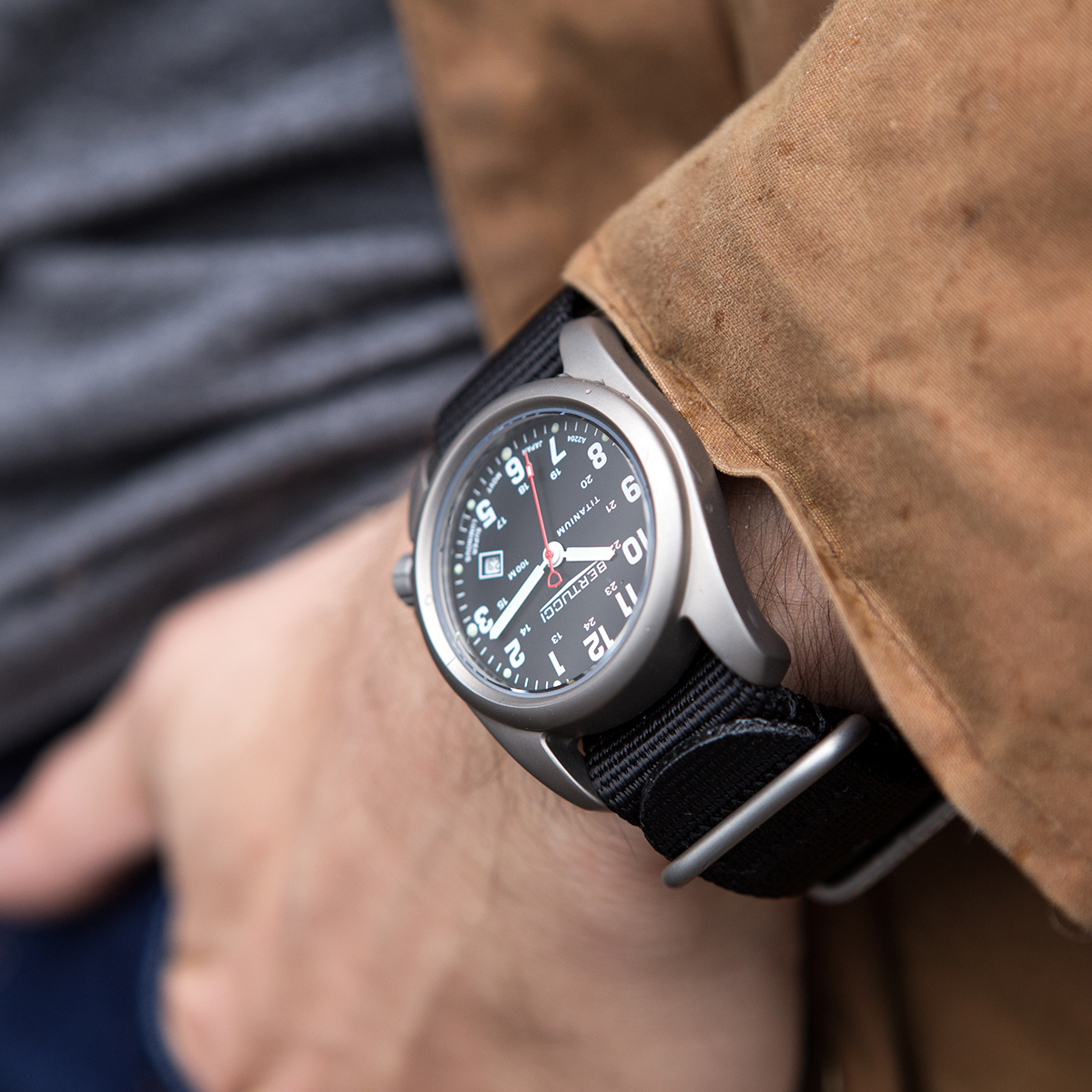 12027VP A-2T Vintage™ Patina - Black dial w/ Black Nylon