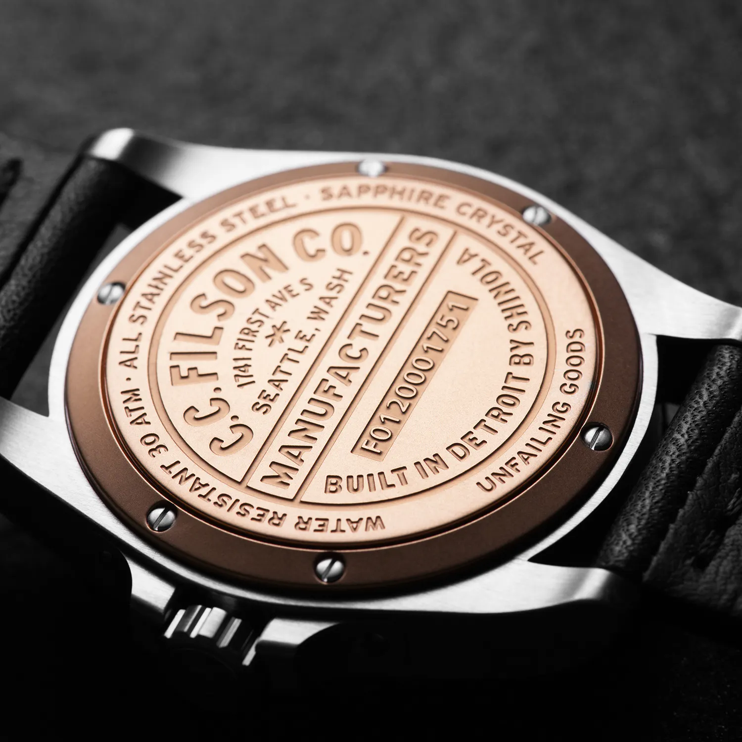 Filson Dutch Harbor Watch - Black/Black/Black Leather | undefined