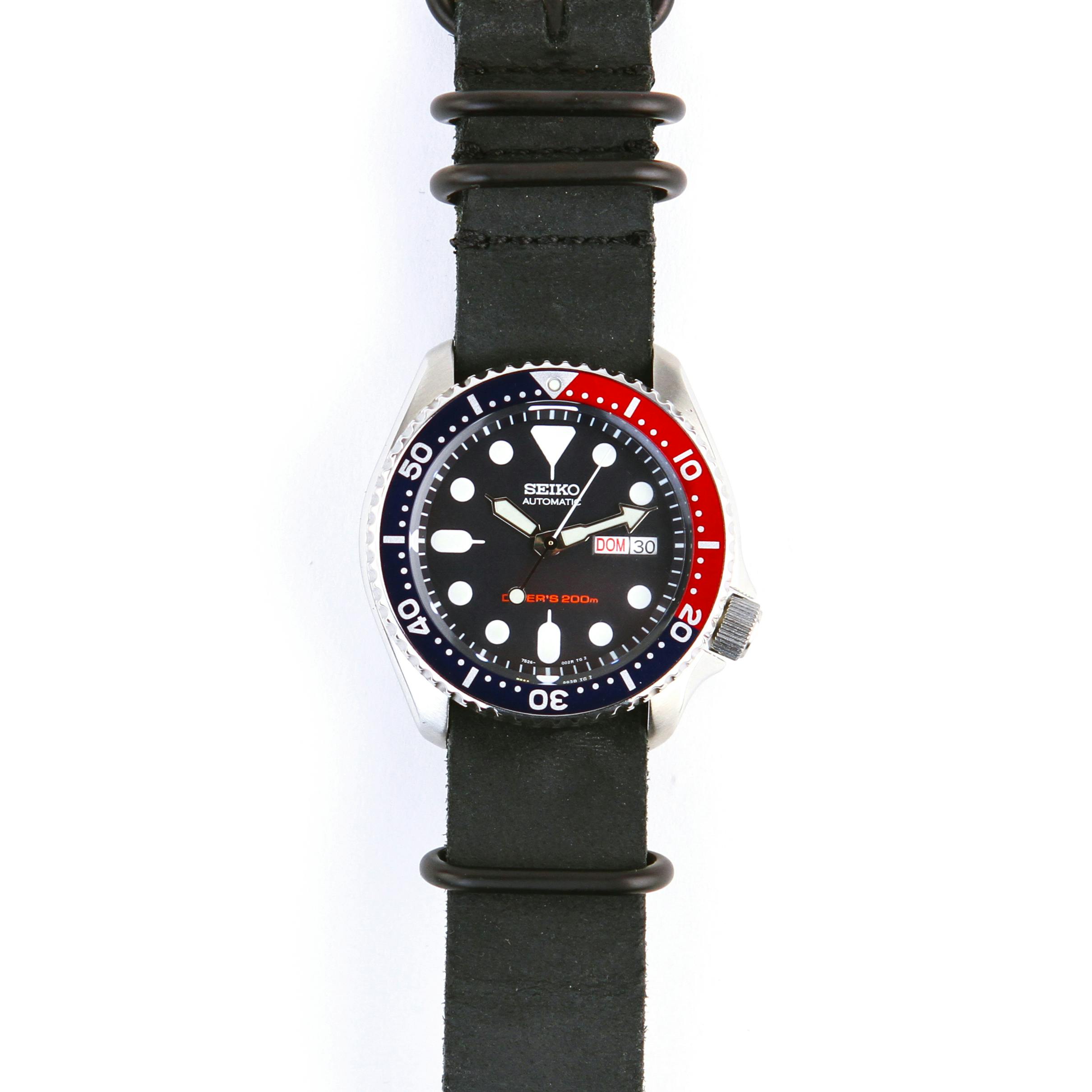 Huckberry Seiko Dive Watch - Red/ Blue Face w/ Coal Band | Watches |  Huckberry