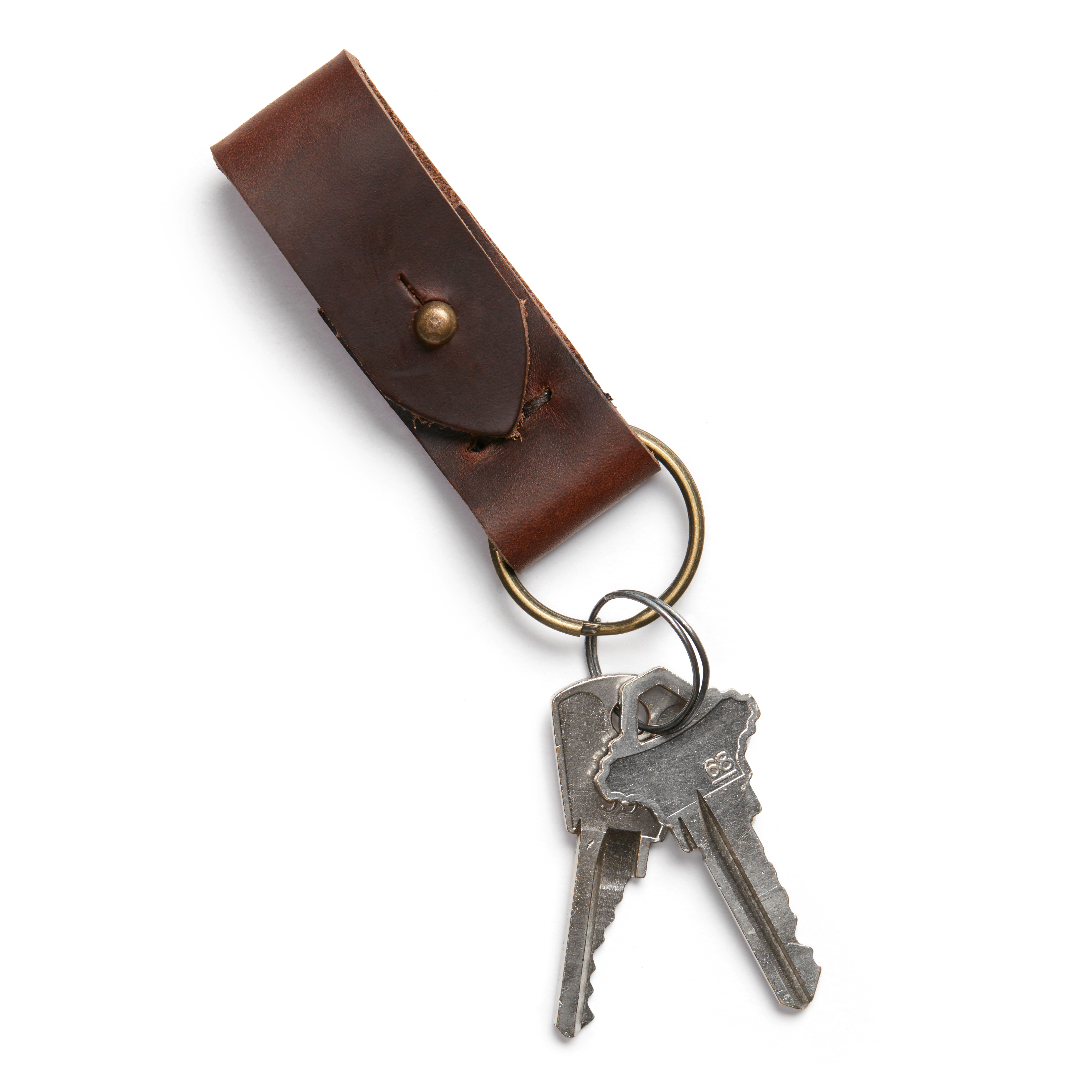 Waltzing Matilda USA Leather Key Chain - Dark Brown