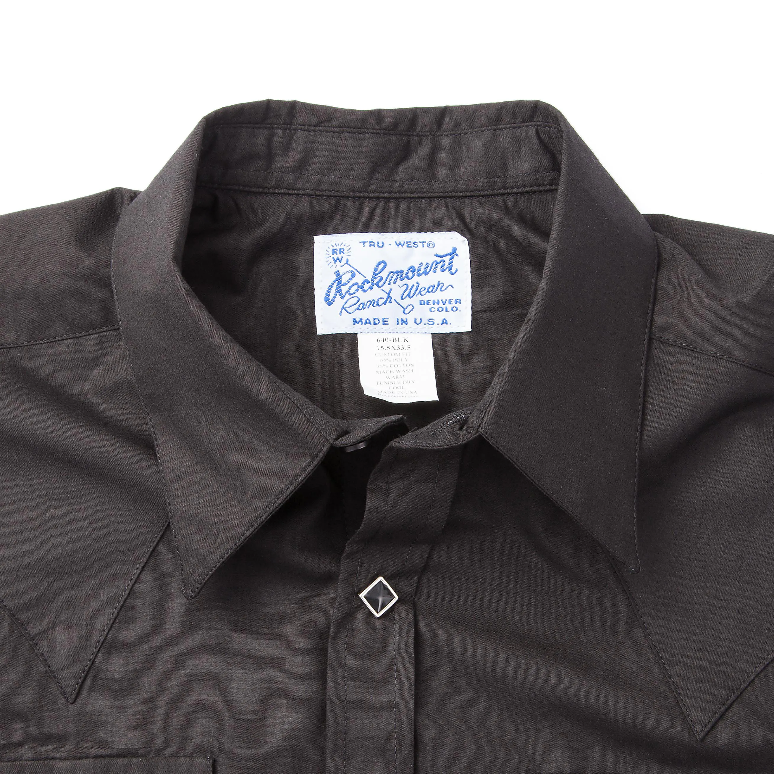 Rockmount Ranch Wear Slim Fit Black Western Shirt - Black