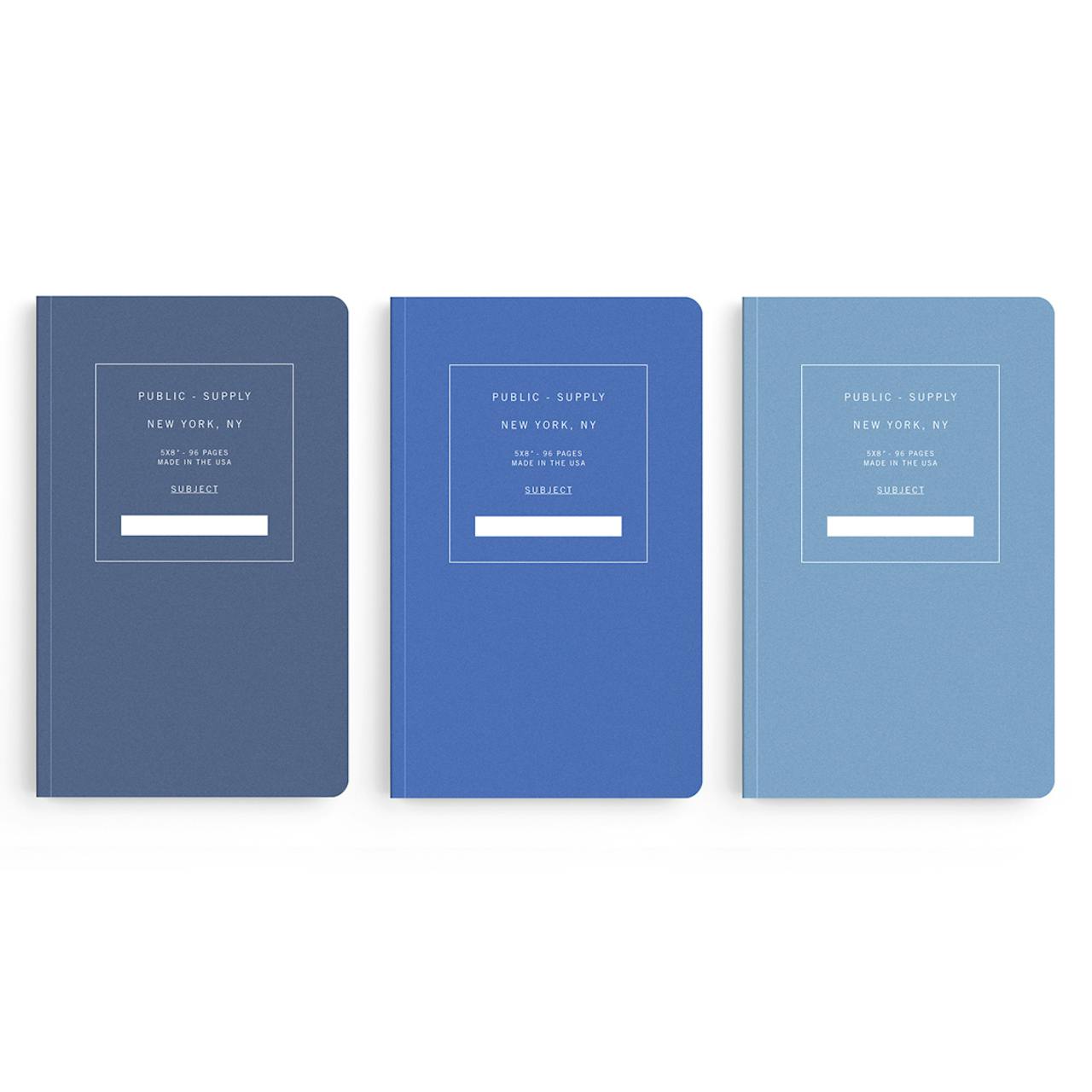 Public-Supply 3 Pack Blue Notebooks 01, 02, 03