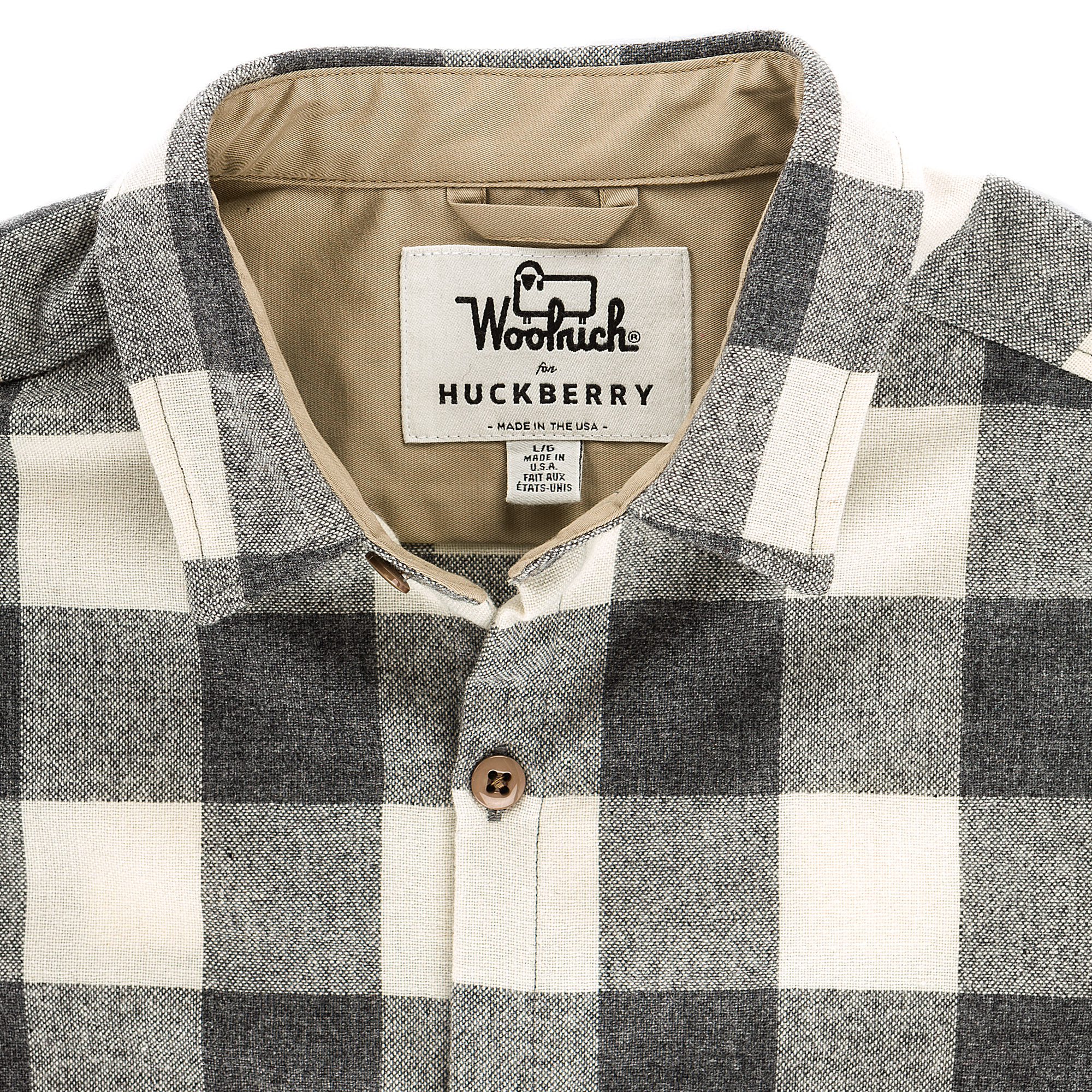 Woolrich x Huckberry Wool Overshirt - Natural / Grey Buffalo