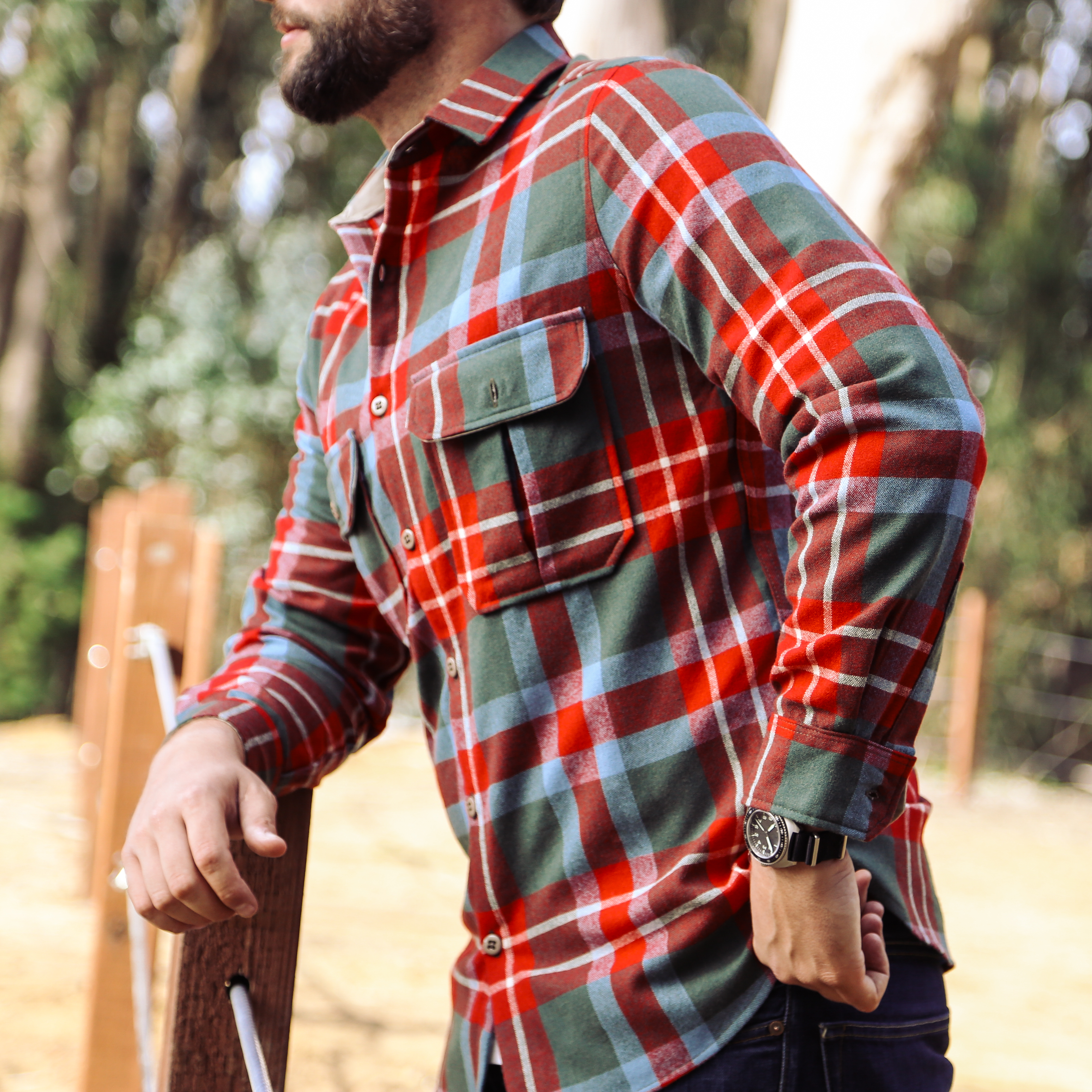 SUBCULTURE WOOL CHECK SHIRT TOPGRAY×RED SUBCULTURE WOOL CHECK SHIRT TOPGRAY×RED（WOOL CHECK SHIRT