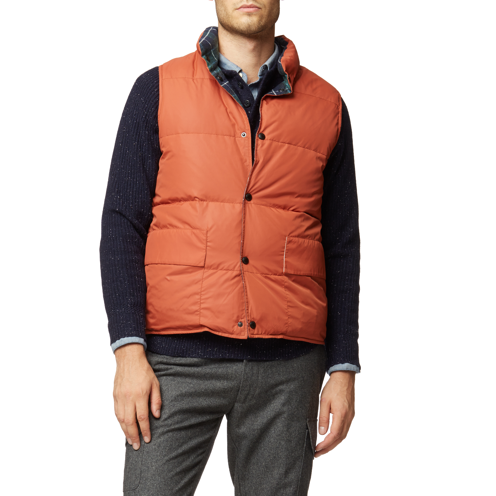 Grayers Campbell Down Reversible Vest - Green/Blue/Orange