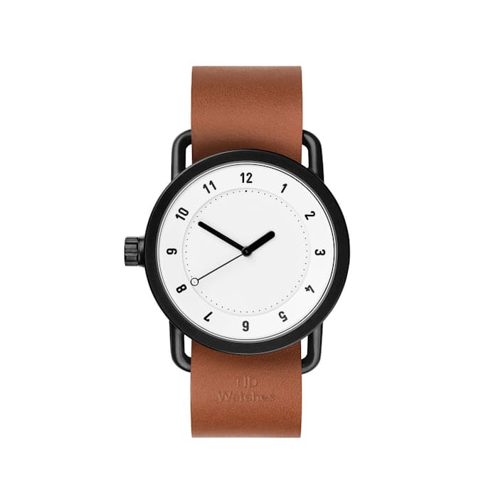 TID Watches No. 1 Leather White/ Tan Huckberry