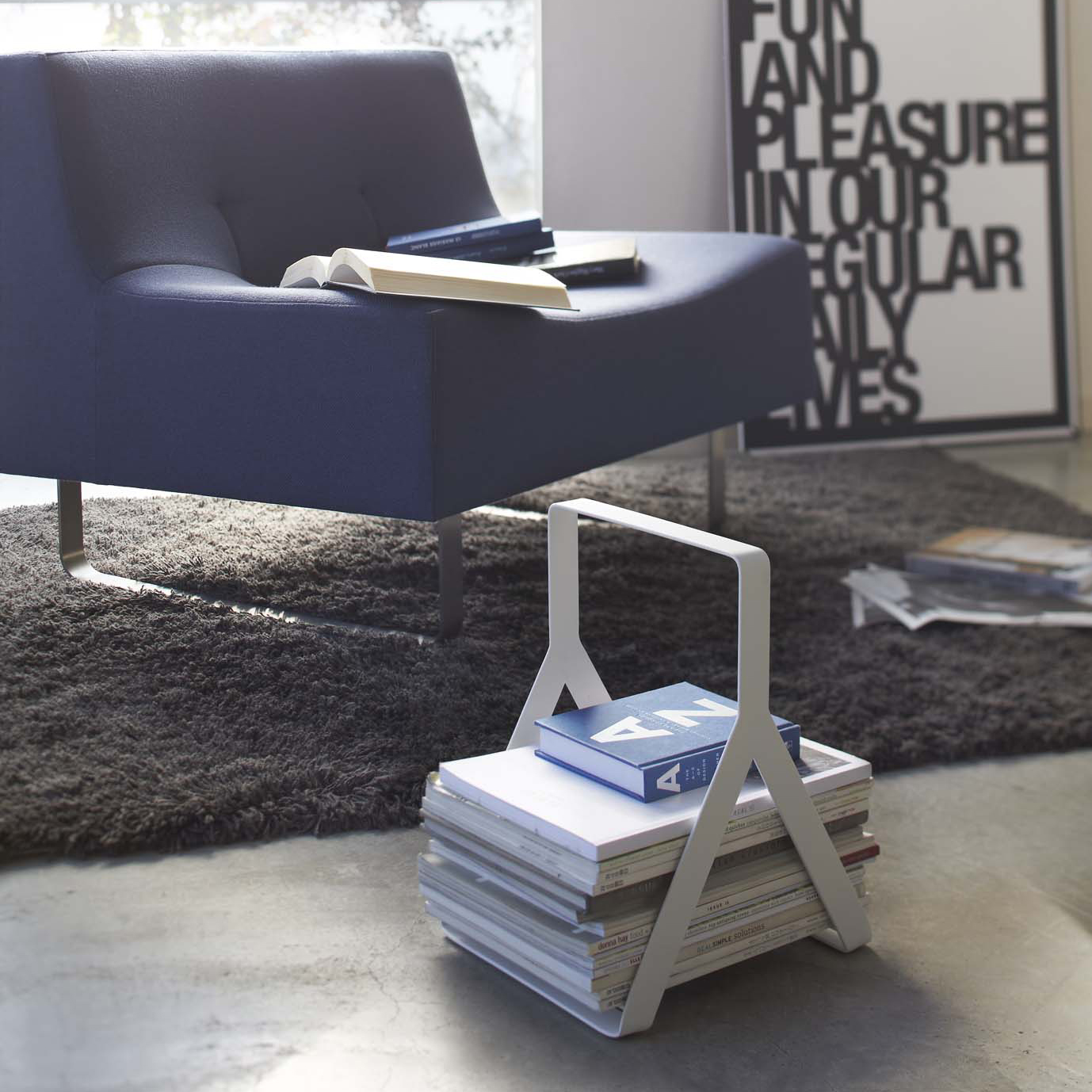 Yamazaki Y Carry Magazine Holder White Furniture Huckberry