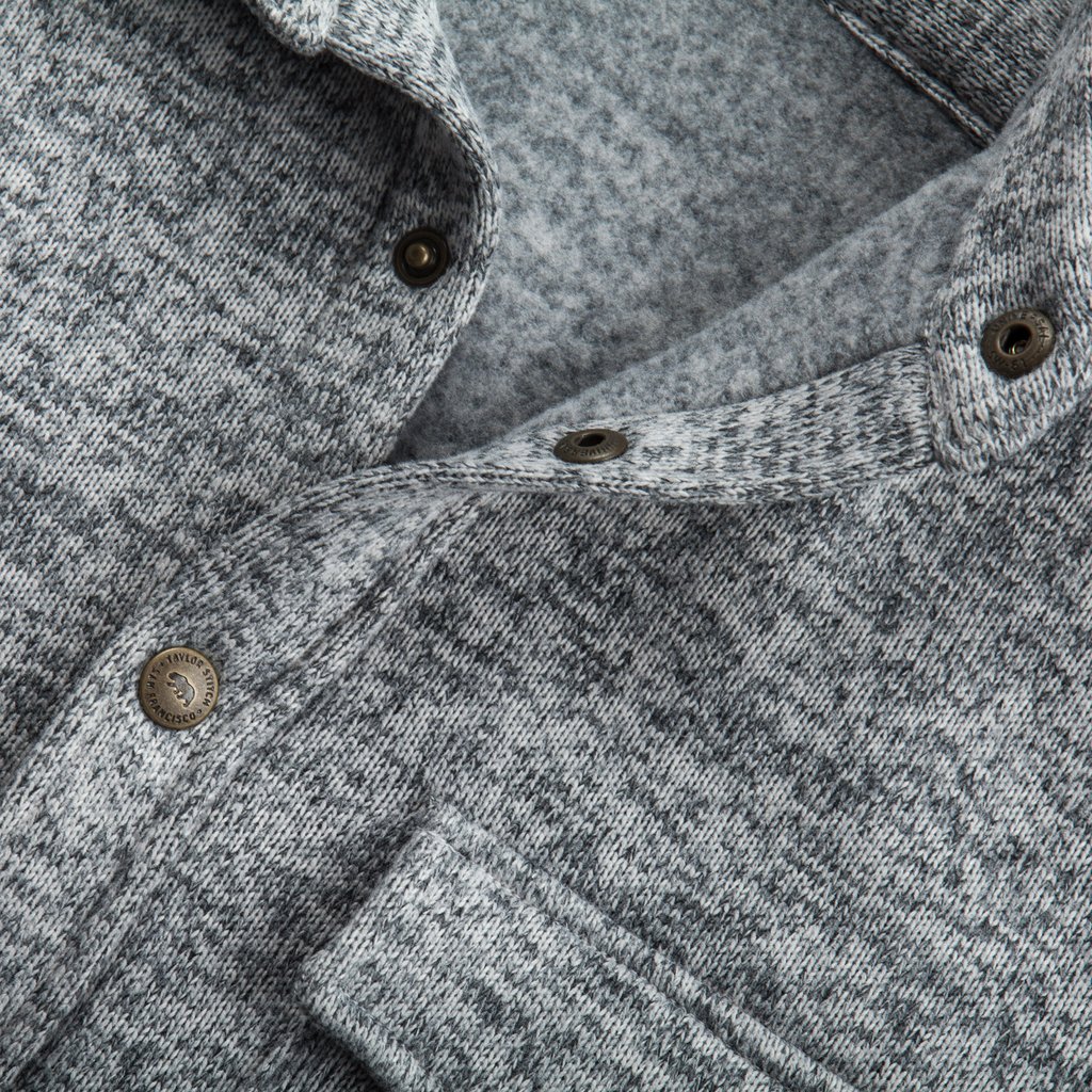 Taylor Stitch The Big Sur Shirt Jacket - Heather Grey Polartec