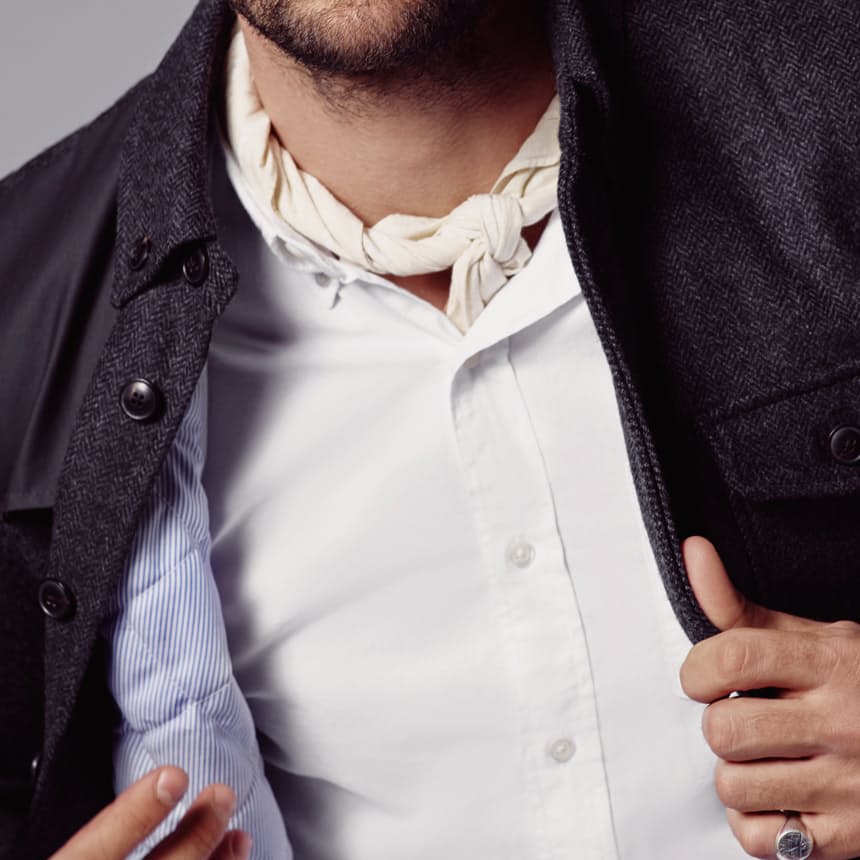 Harris Tweed Wool CPO Shirt Jacket in Charcoal Herringbone – RIVAY