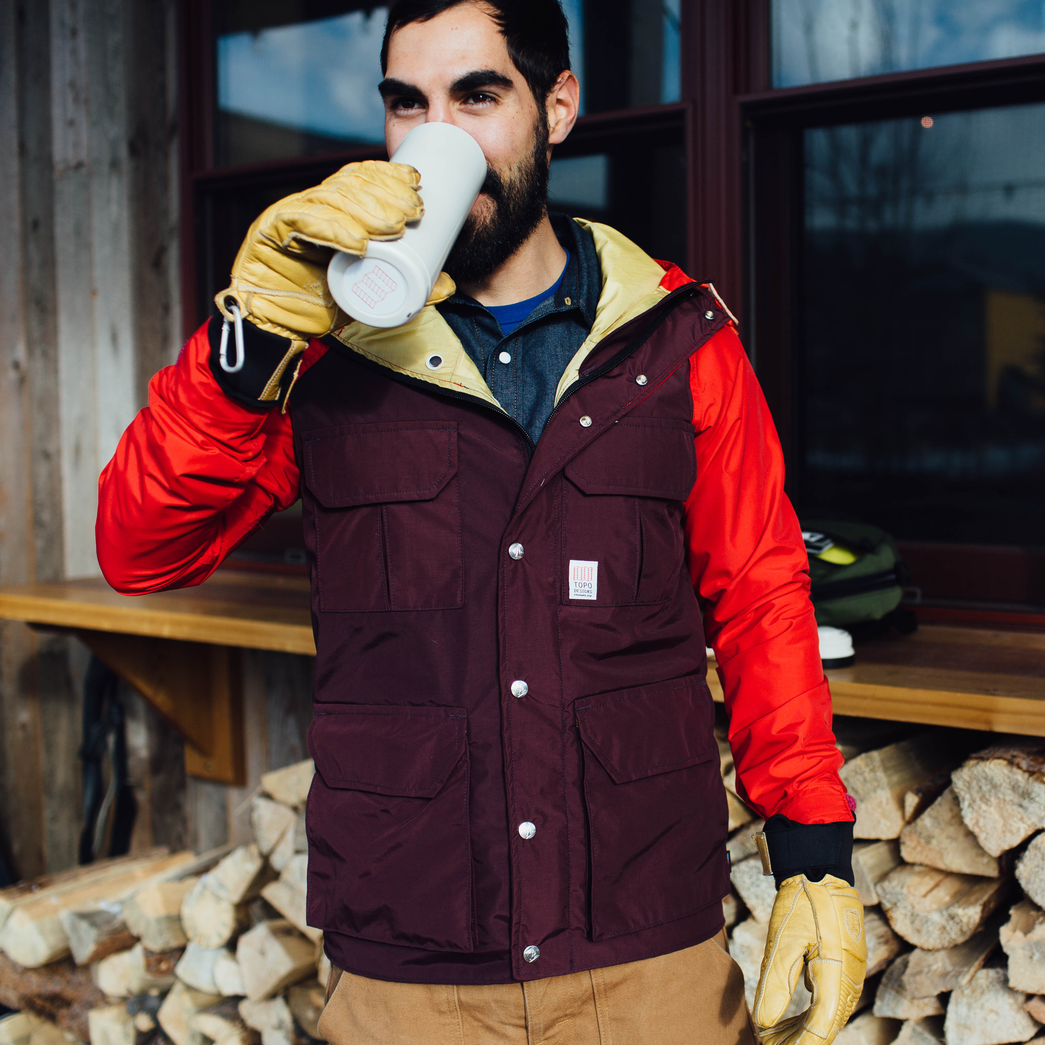 Topo Designs Mountain Jacket - Burgundy/Red | undefined