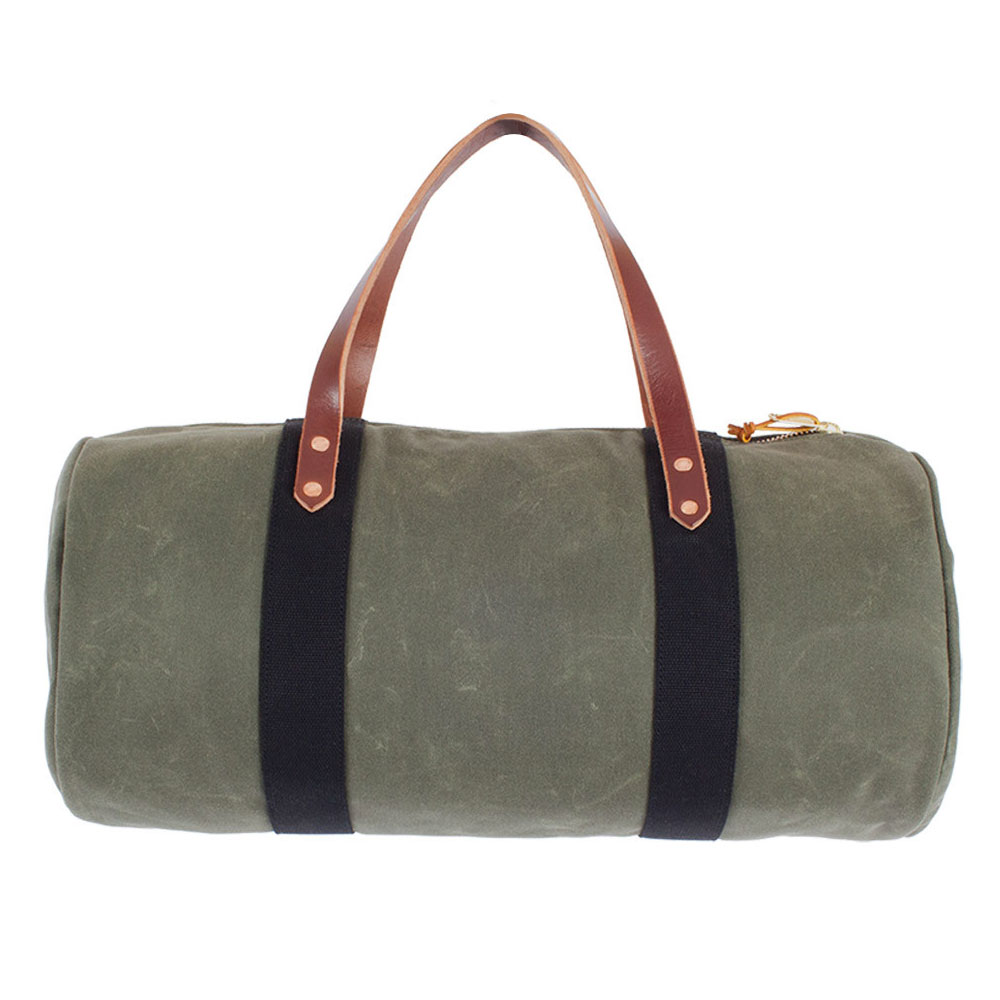 Joshu+Vela Waxed Canvas Duffel Bag Olive Wax Twill undefined