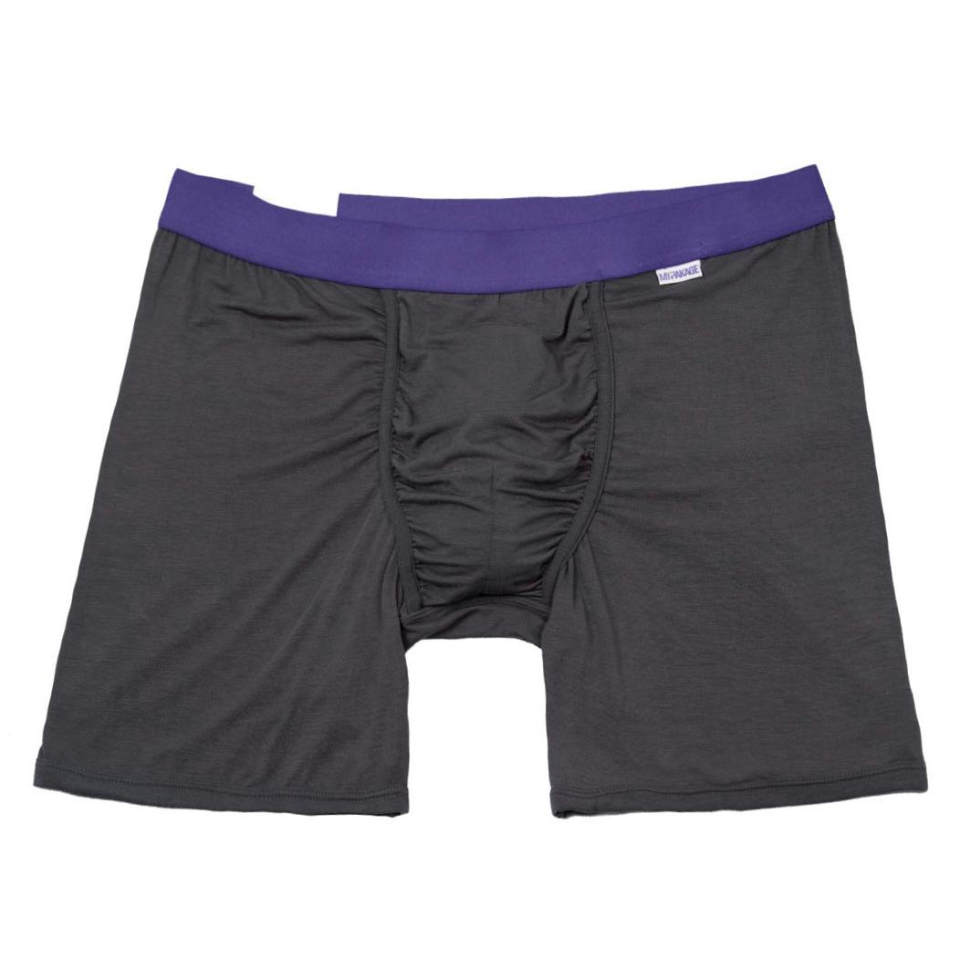 MyPakage Men's Weekday Boxer Brief Everyday Underwear MPWD (Black/Purple,  L) 