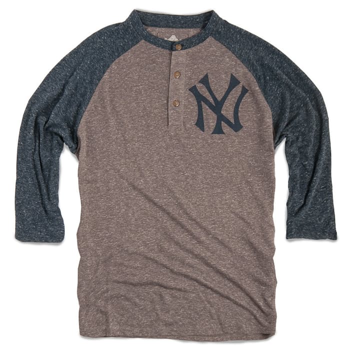 Red Jacket Yankees Henley Heather Brown / Navy Henleys Huckberry