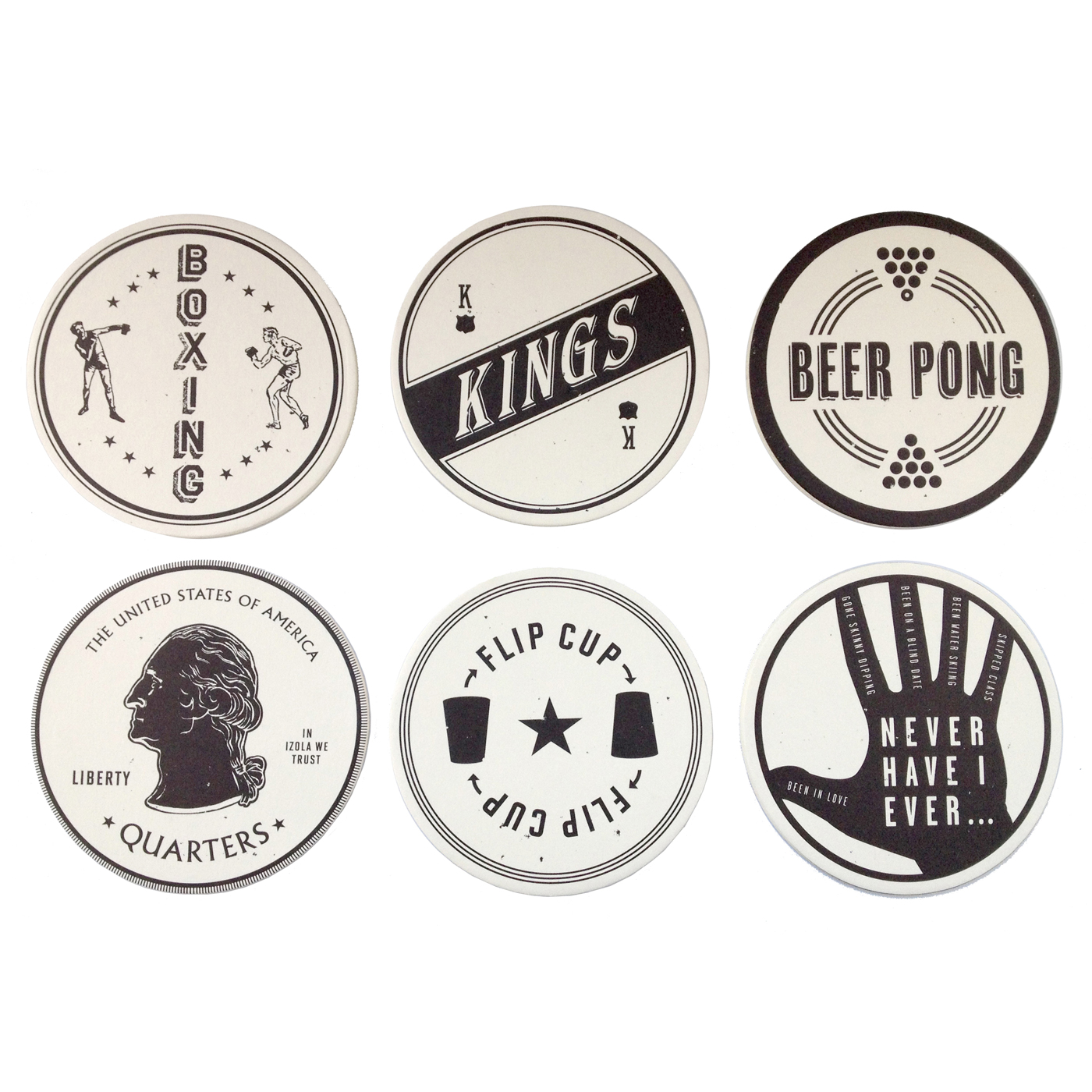 Izola Drinking Game Coasters N/A Huckberry