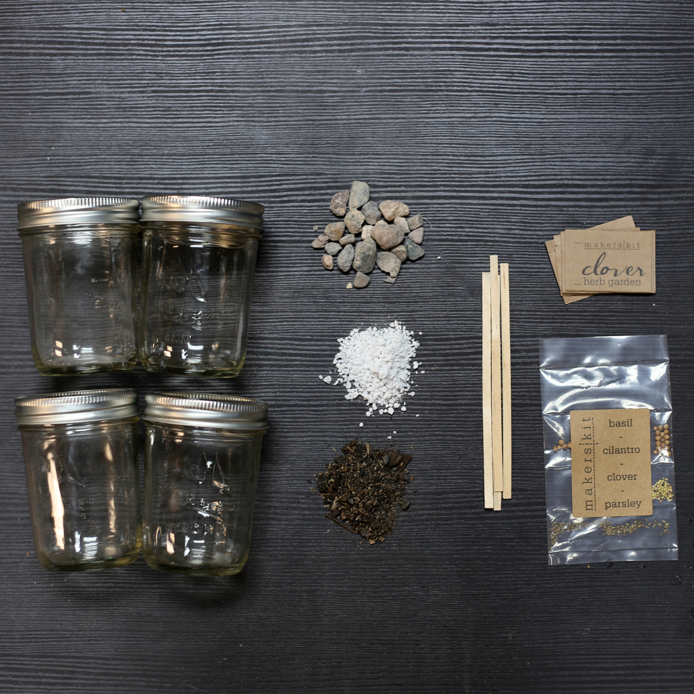 MakersKit DIY Mason Herb Garden Gift Set Kit One Color Housewares