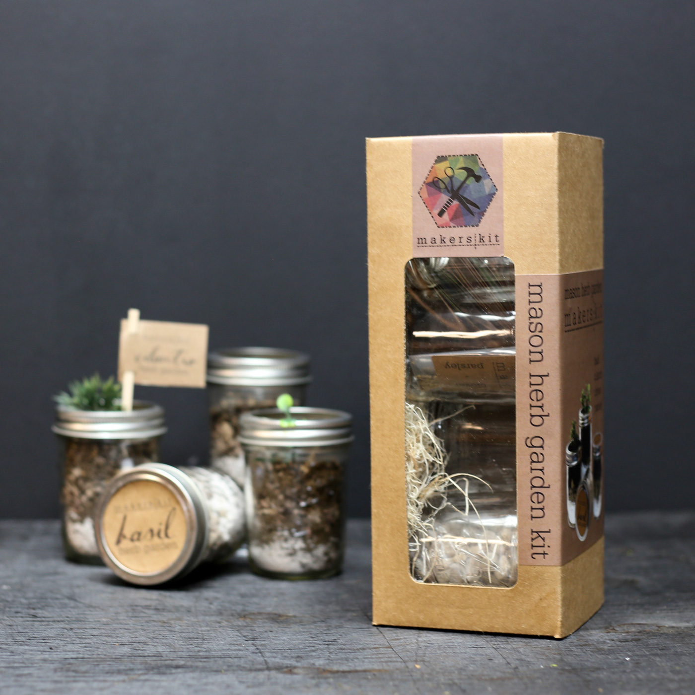 MakersKit DIY Mason Herb Garden Gift Set Kit One Color Housewares