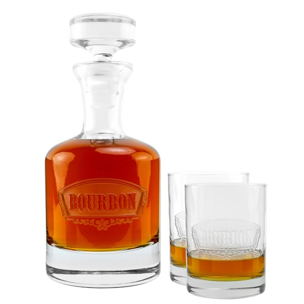 distinctive barware engraved bourbon