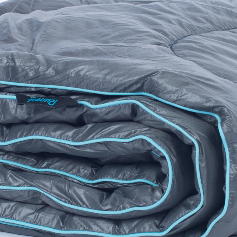 Rumpl Original Puffy Blanket Throw Charcoal/Cyan Blankets Huckberry