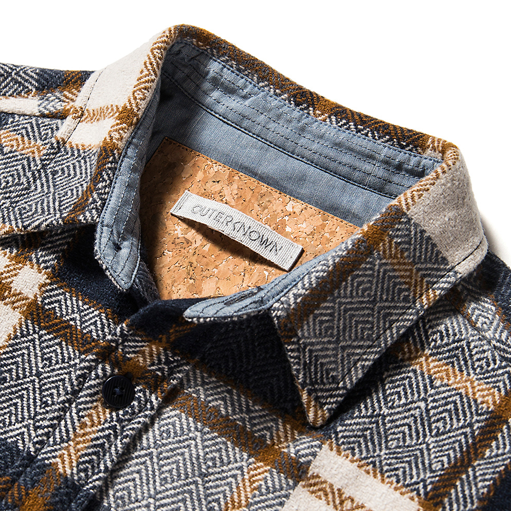 Outerknown Highland Wool Blanket Shirt - Indigo Cypress Plaid  