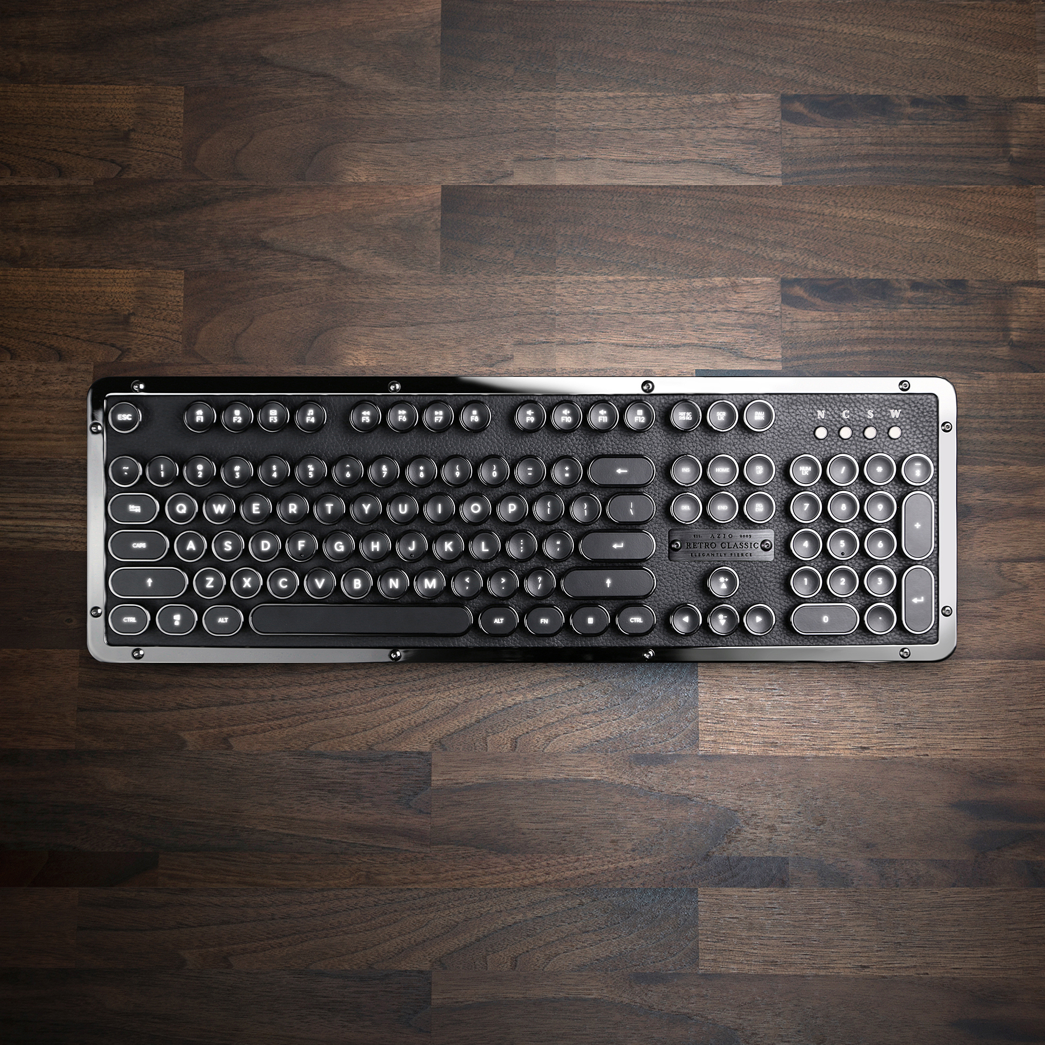 AZIO Retro Classic - Bluetooth Keyboard - Gunmetal
