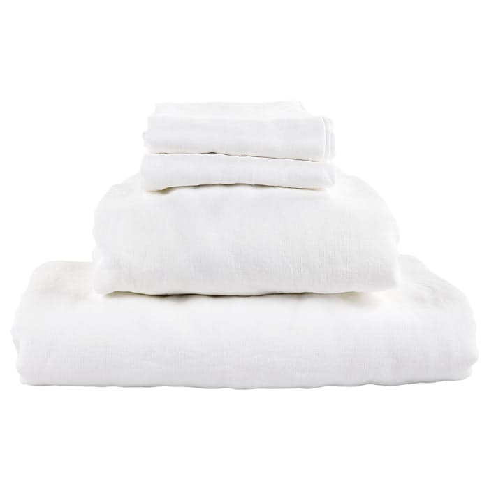 Matteo White Linen Sheet Set White Sheets & Pillows Huckberry