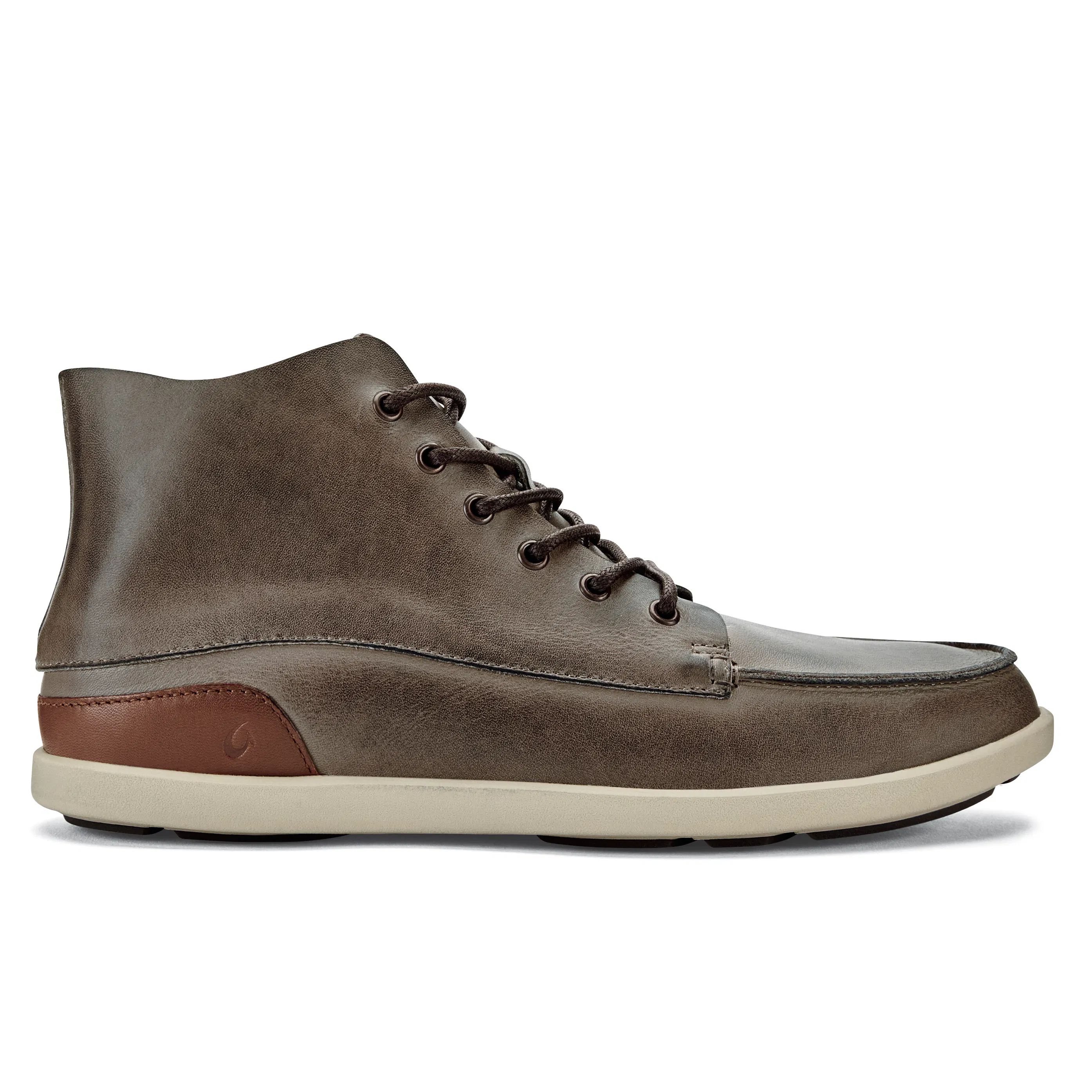 OluKai Nalukai Boots Mens 8 Brown Leather Chukka Ankle Casual Shoes Lace‎ Up Mens Olukai NaluKai Boot Leather Brown White 8/41 Lace‎ Up main image 2
