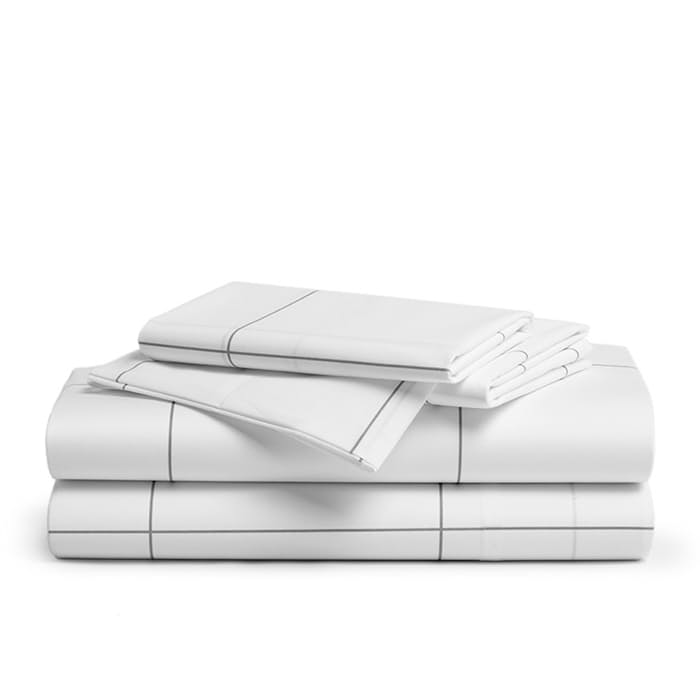 Brooklinen Luxe Sheet Set Queen Windowpane Sheets & Pillows
