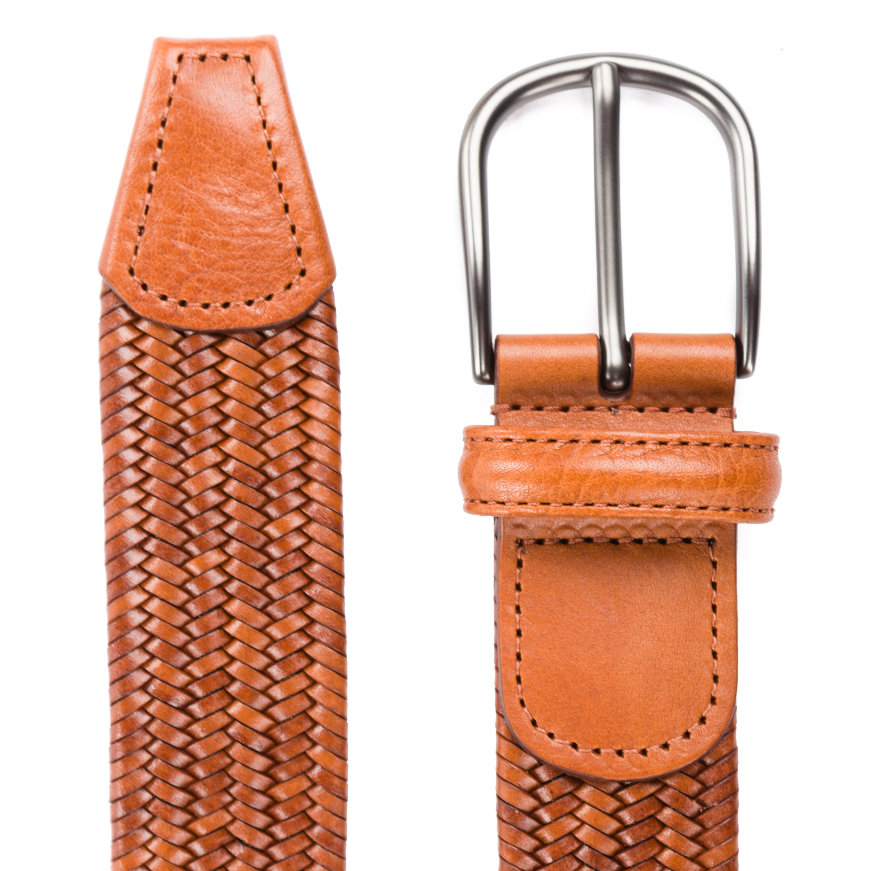 Anderson's Stretch woven leather belt - Light Brown | undefined