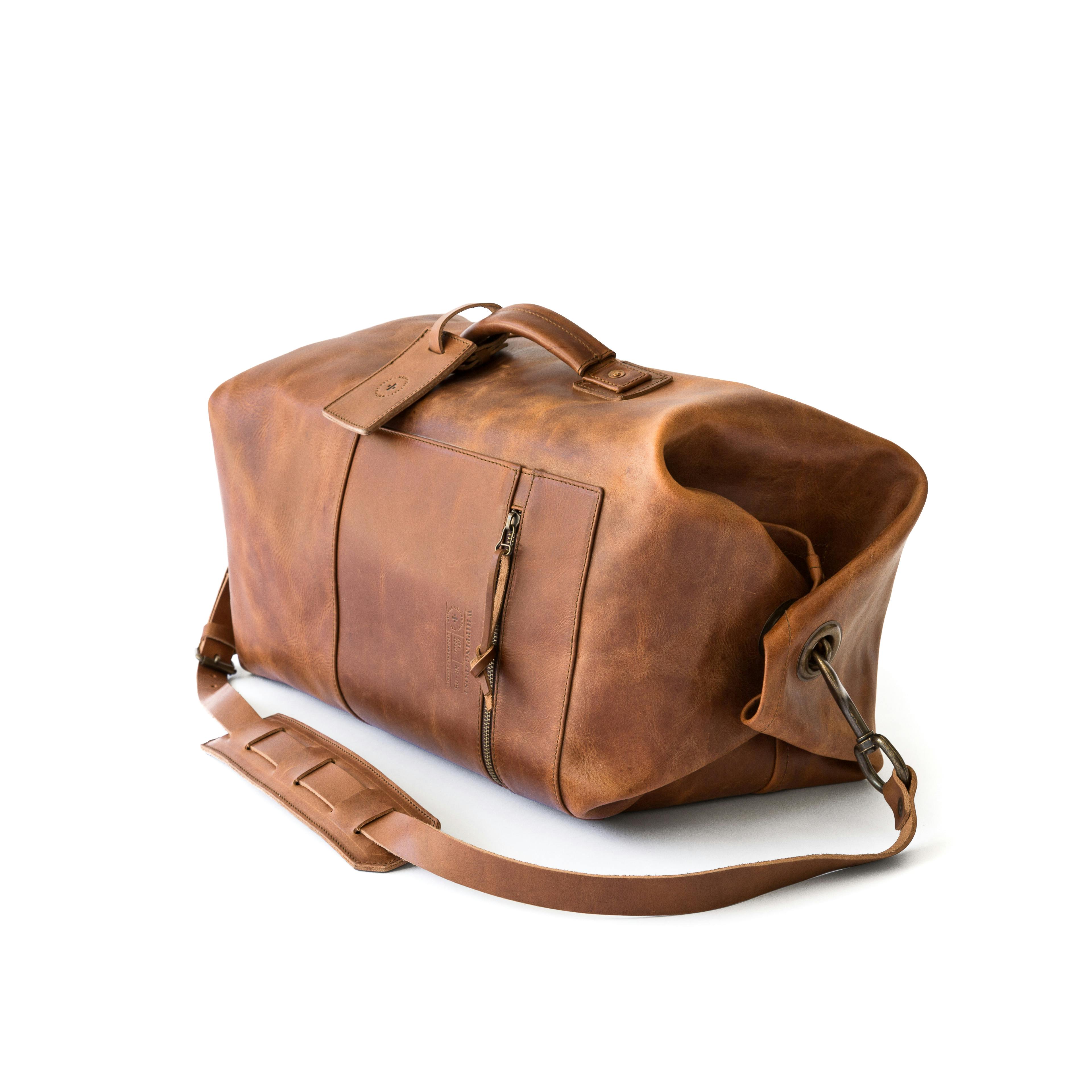 Leather Military Duffle Bag Chestnut - Linden Is Enough