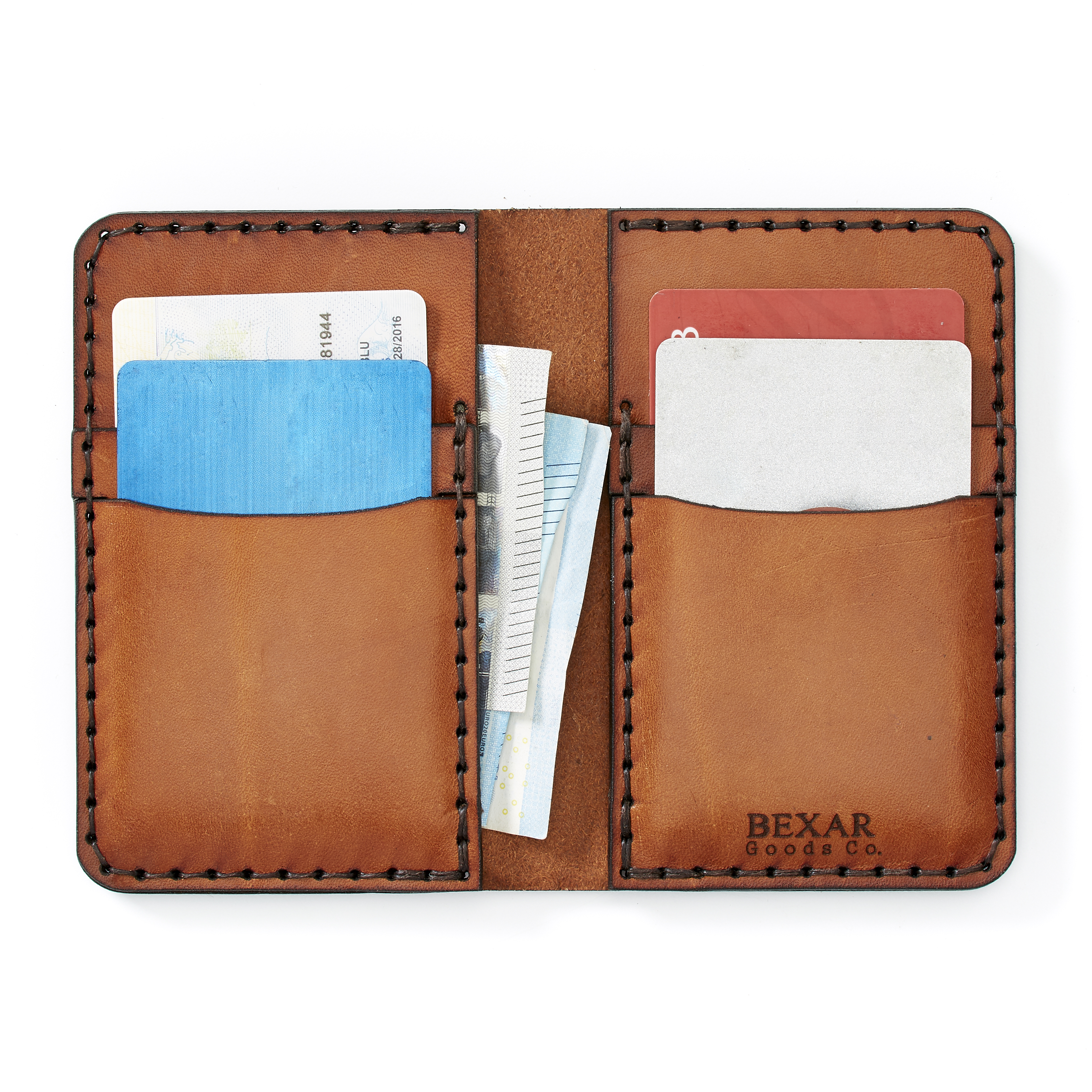 ★TOUT Y EST★ Vitamin C Card Wallet 65025CC 5000406147 Bexar Goods Co. Vertical Card Wallet - Vegetable Tanned