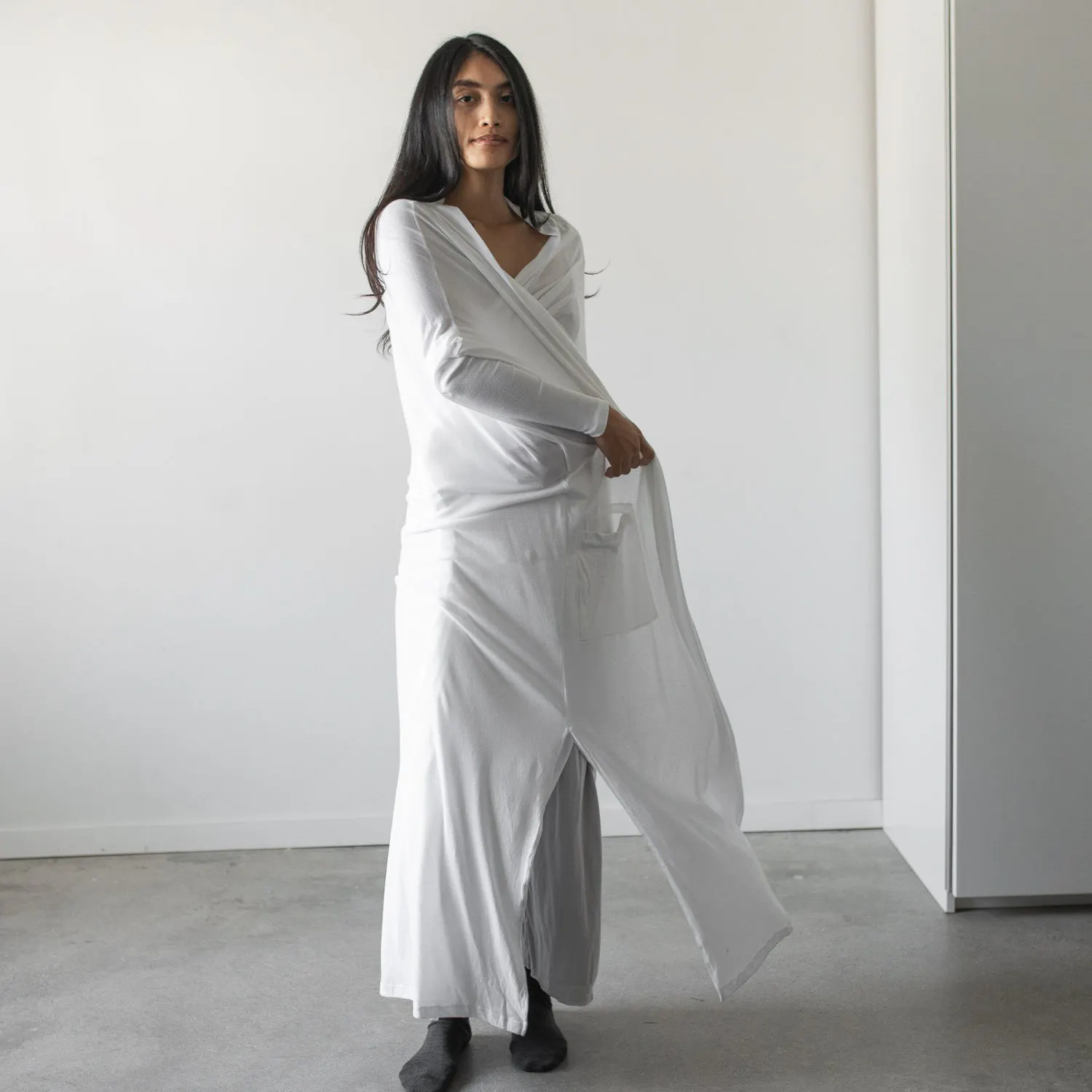 Lunya Pima Long Cardigan - Cloud 