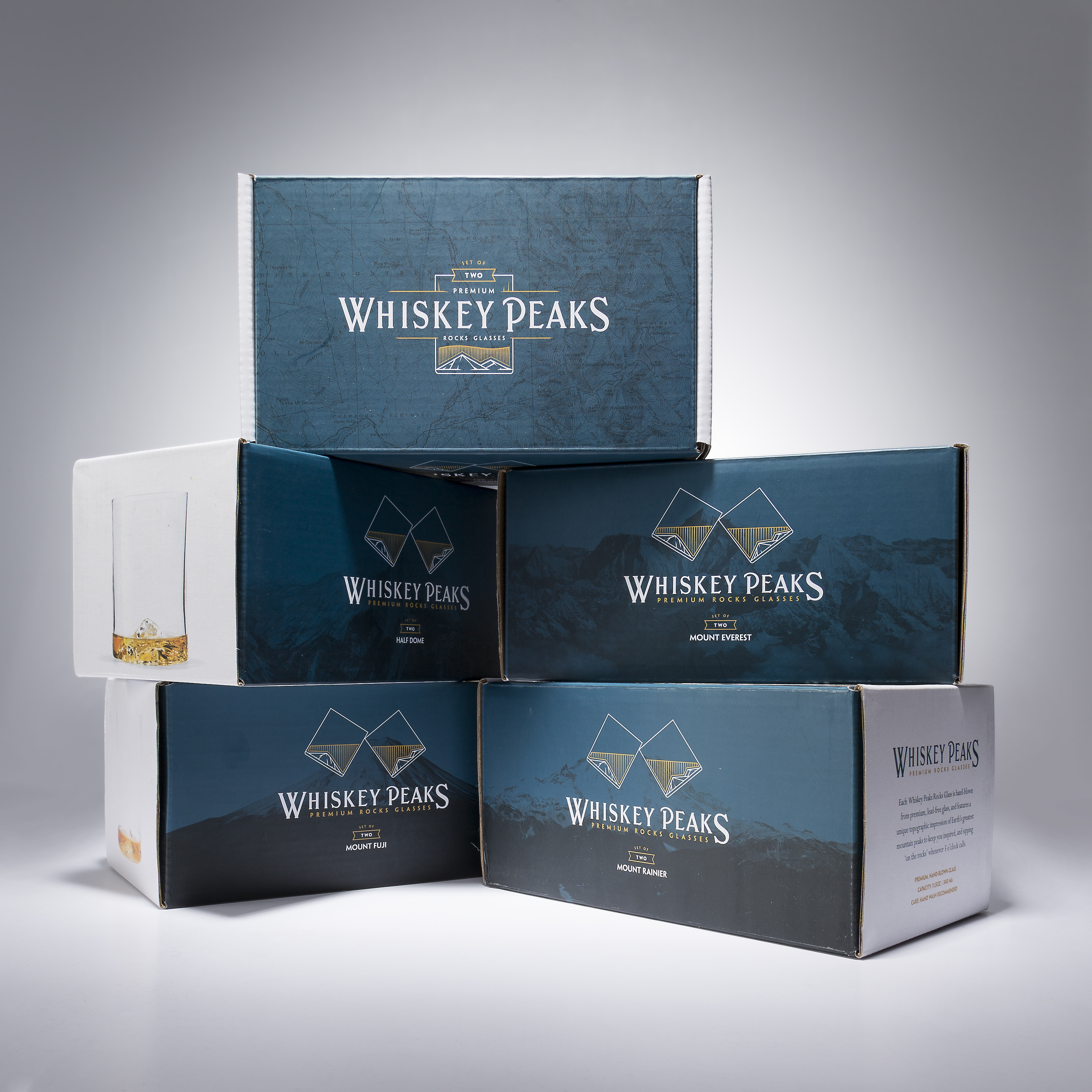 Whiskey Peaks Matterhorn - Set of 2 Whiskey Glasses - Glass