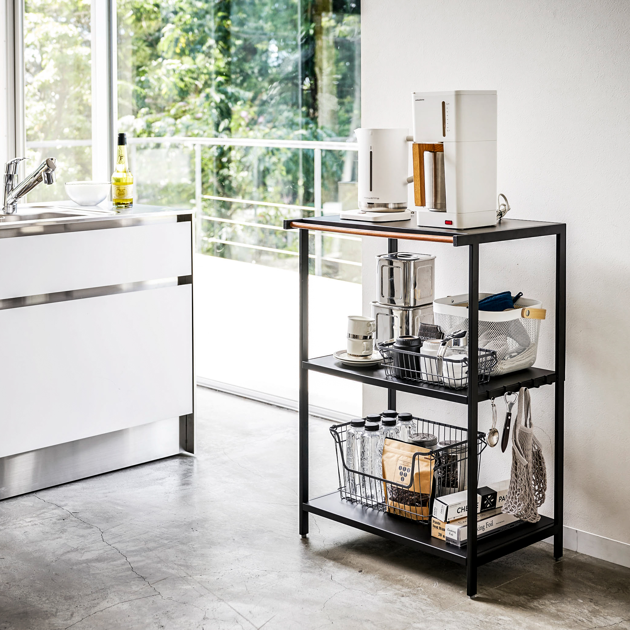 Yamazaki Tower Tiered Storage Rack - Black | Kitchen Accessories