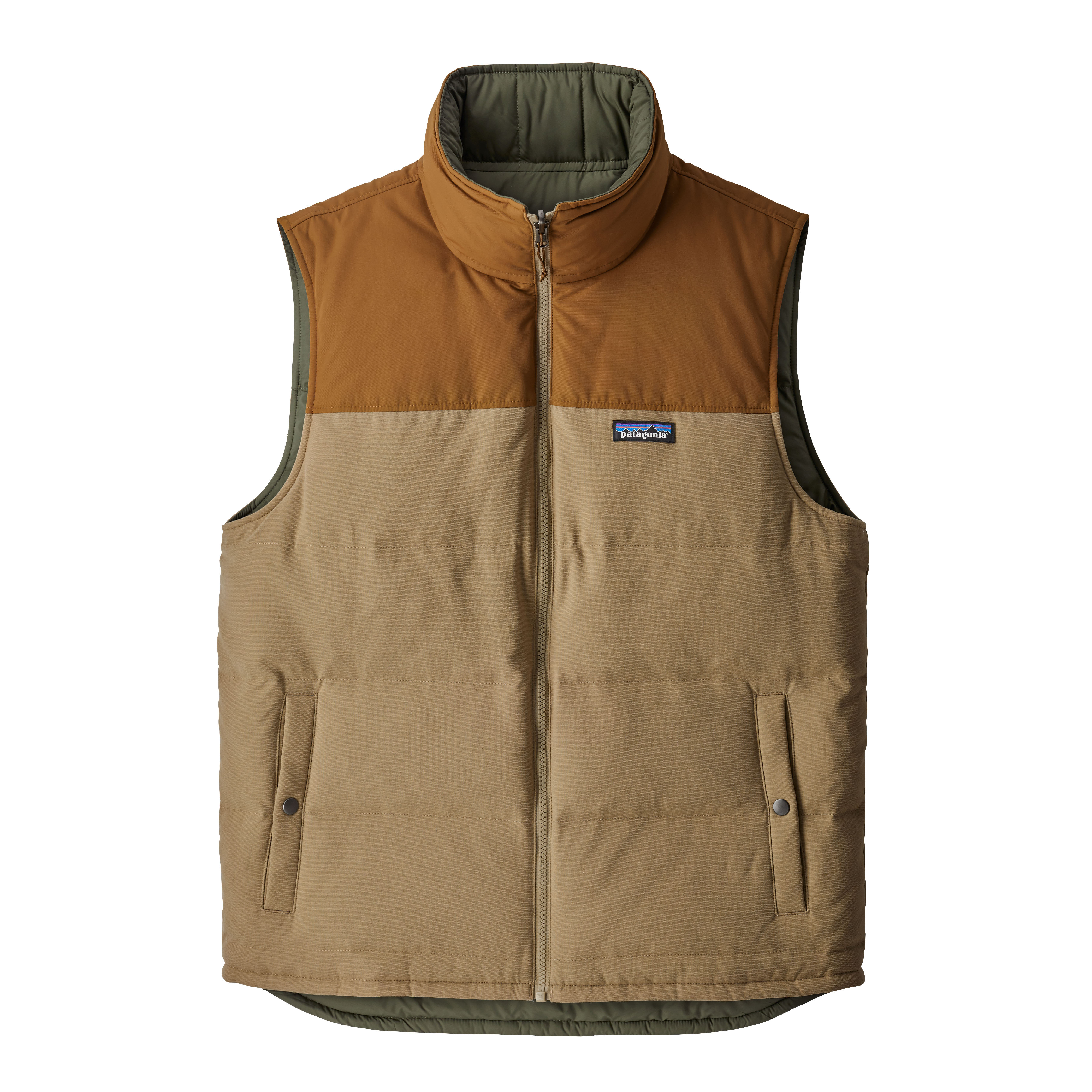 Patagonia M's Reversible Bivy Down Vest - Mojave Khaki | undefined |  Huckberry