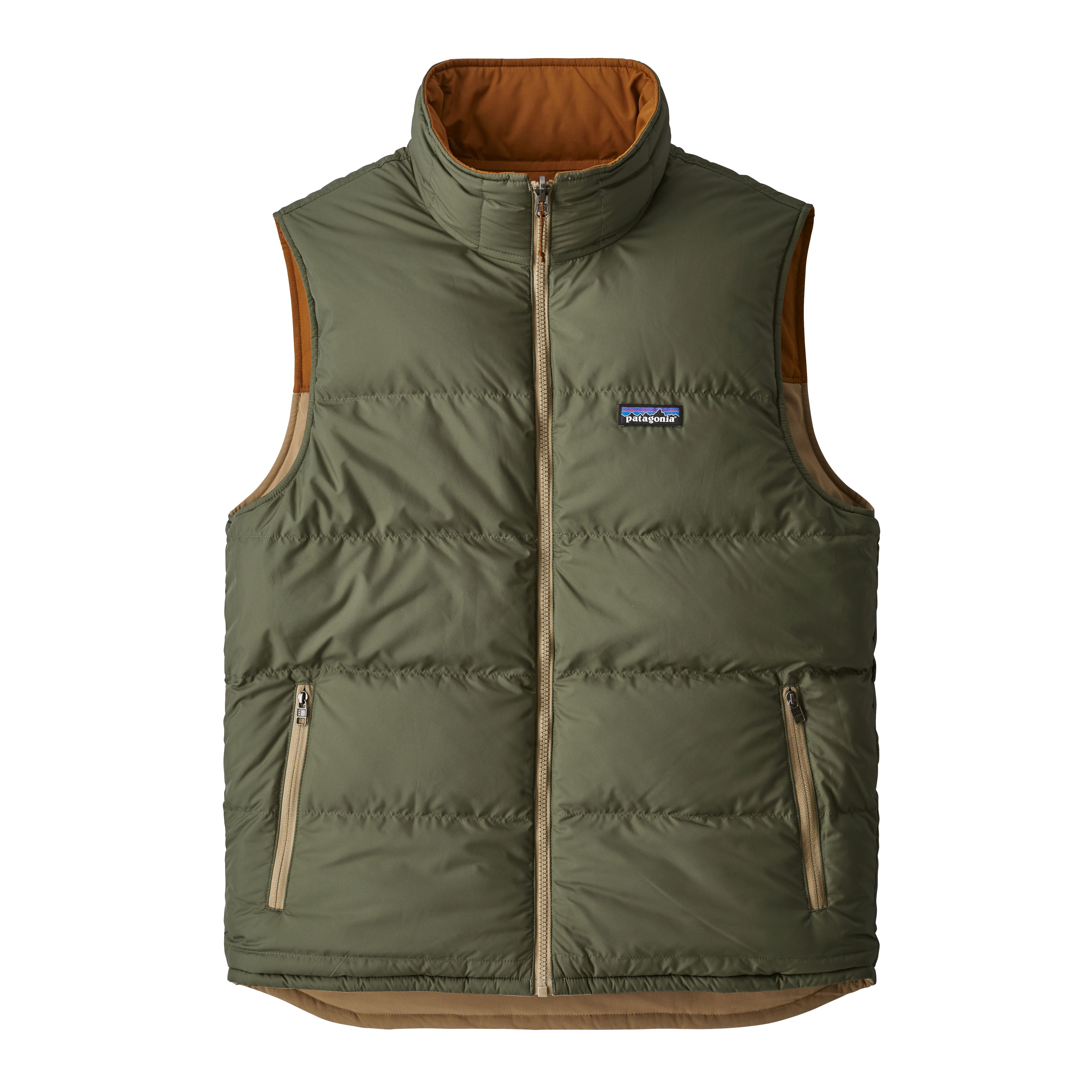 Patagonia M's Reversible Bivy Down Vest - Mojave Khaki | undefined |  Huckberry