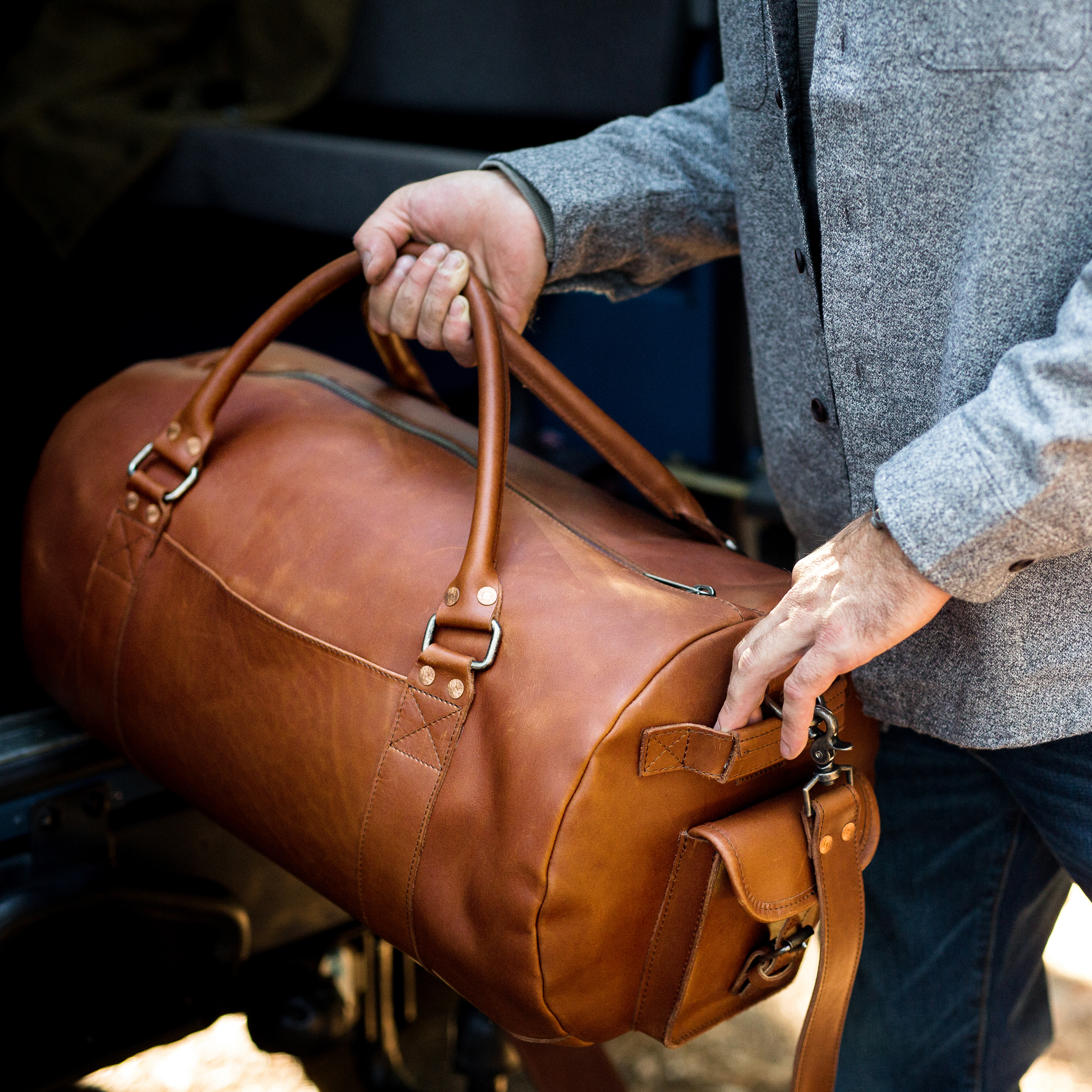 Buffalo Jackson Denver Leather Travel Duffel Bag
