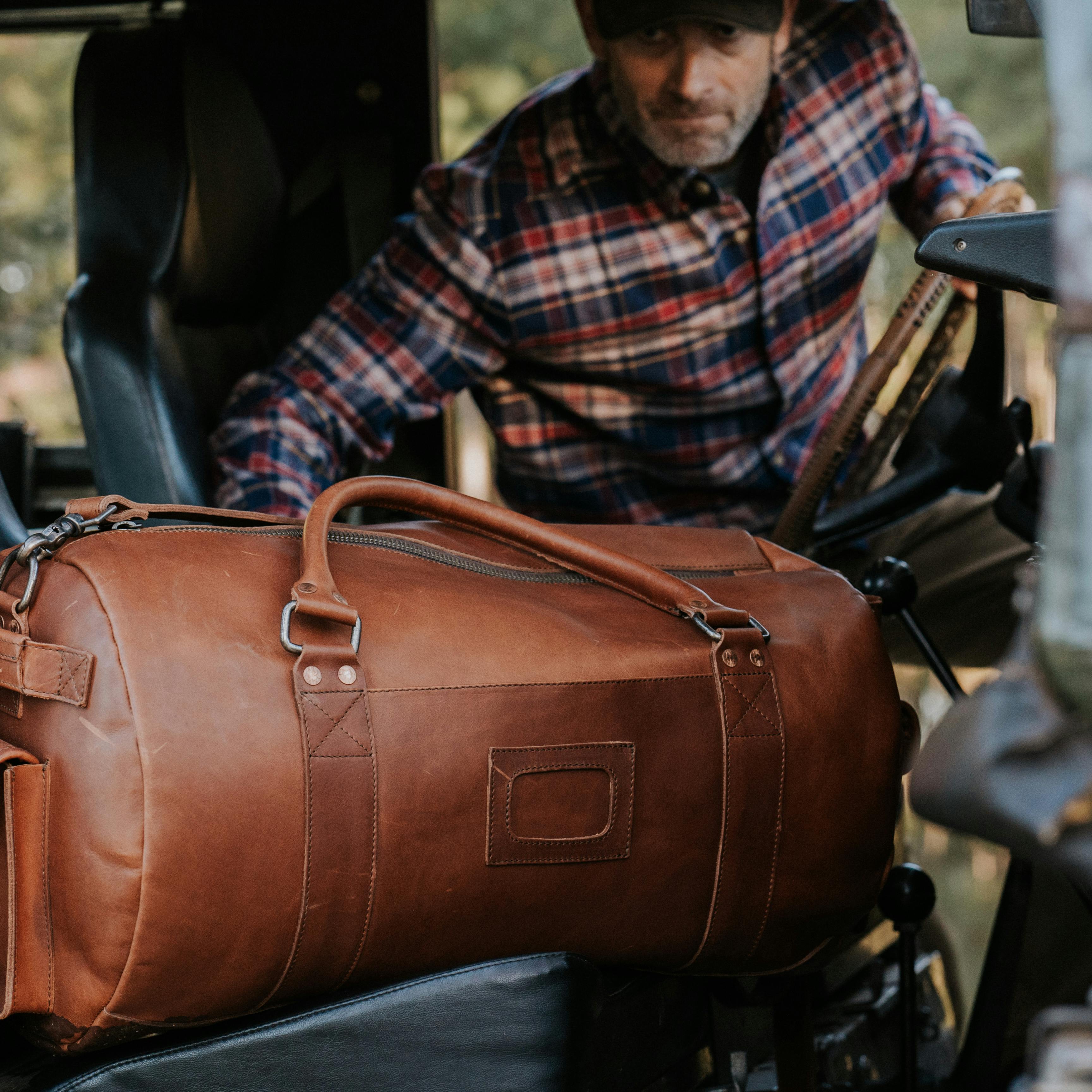 Denver Leather Travel Duffle Bag | Dark Briar